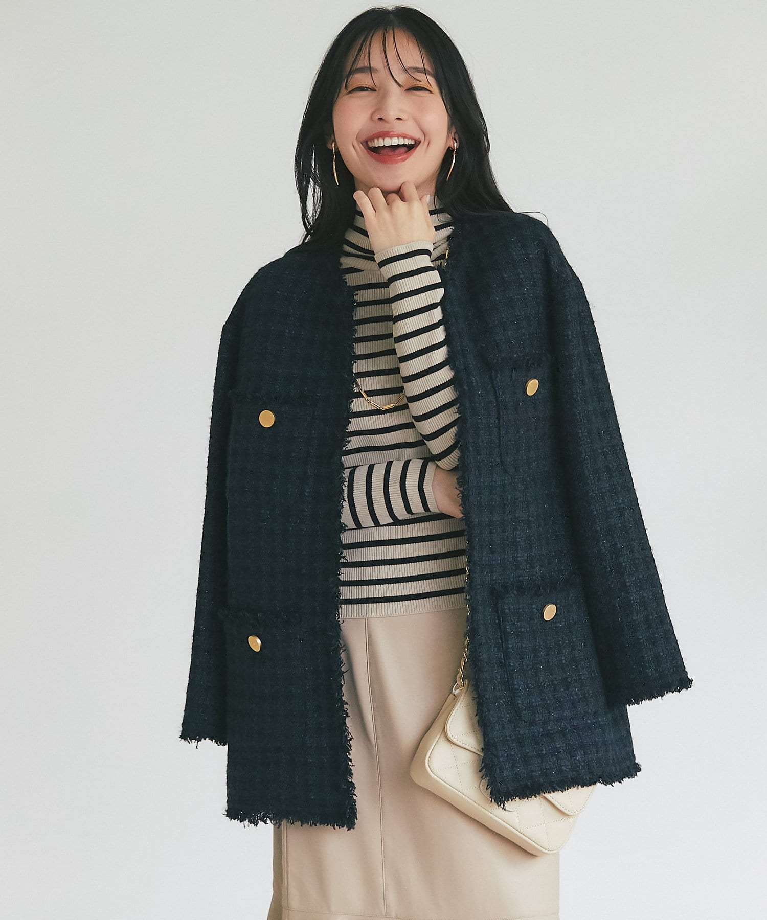 OUTLET(アウトレット) 【La boutique BonBon】ファンシーツイードジャケット