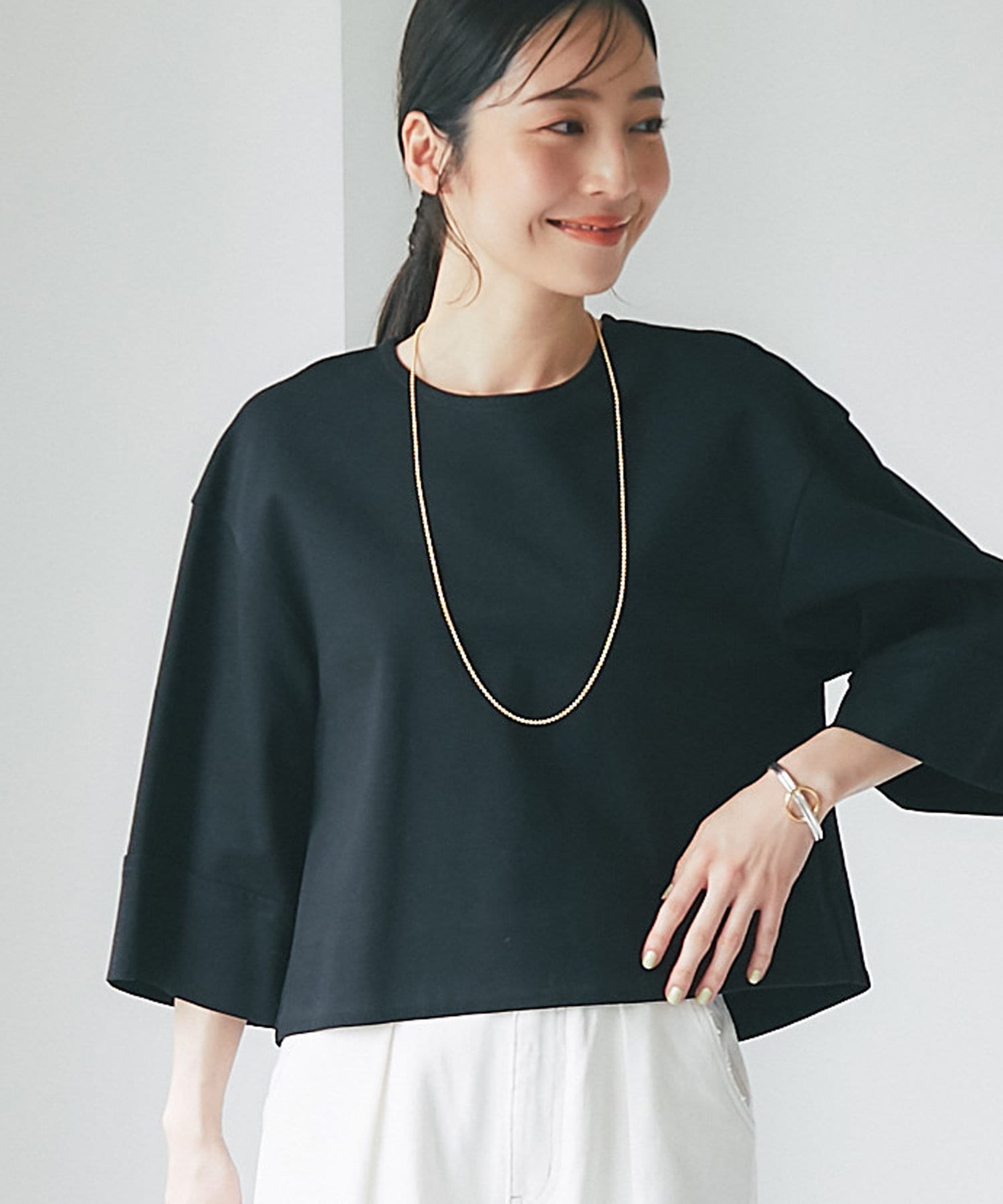 ELIN 16AW ベルスリーブカットソー La boutique BonBon】ポンチベルスリーブカットソー | OUTLET
