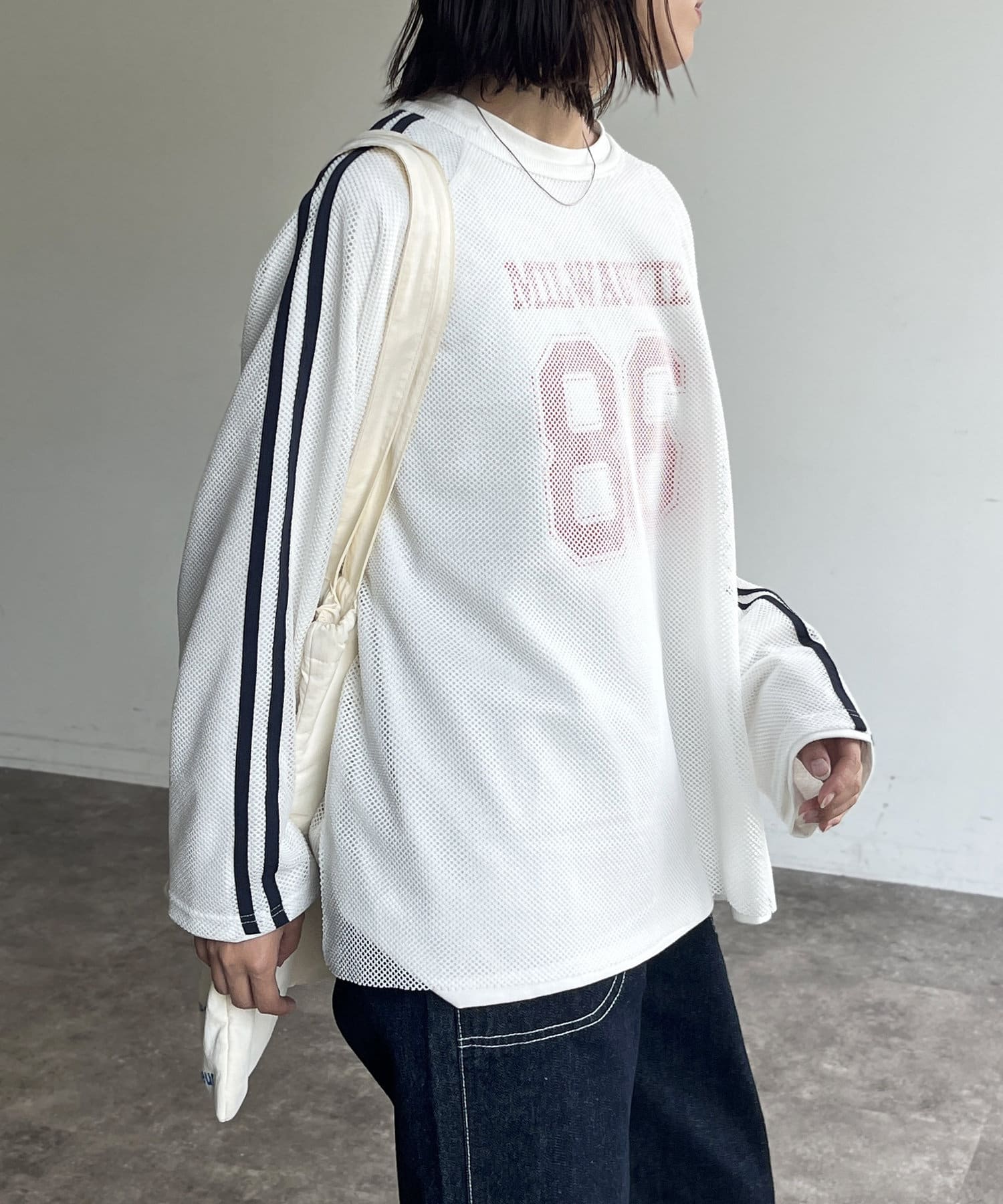 【珍品】メッシュ地　フットボールT 90s00s USED] vintage MESH FOOTBALL Tee | garden730