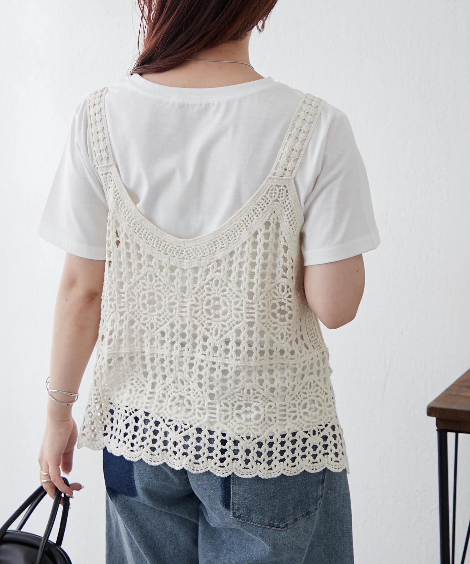 nao】カギ針編みベスト＋Tシャツセット | Remind me and