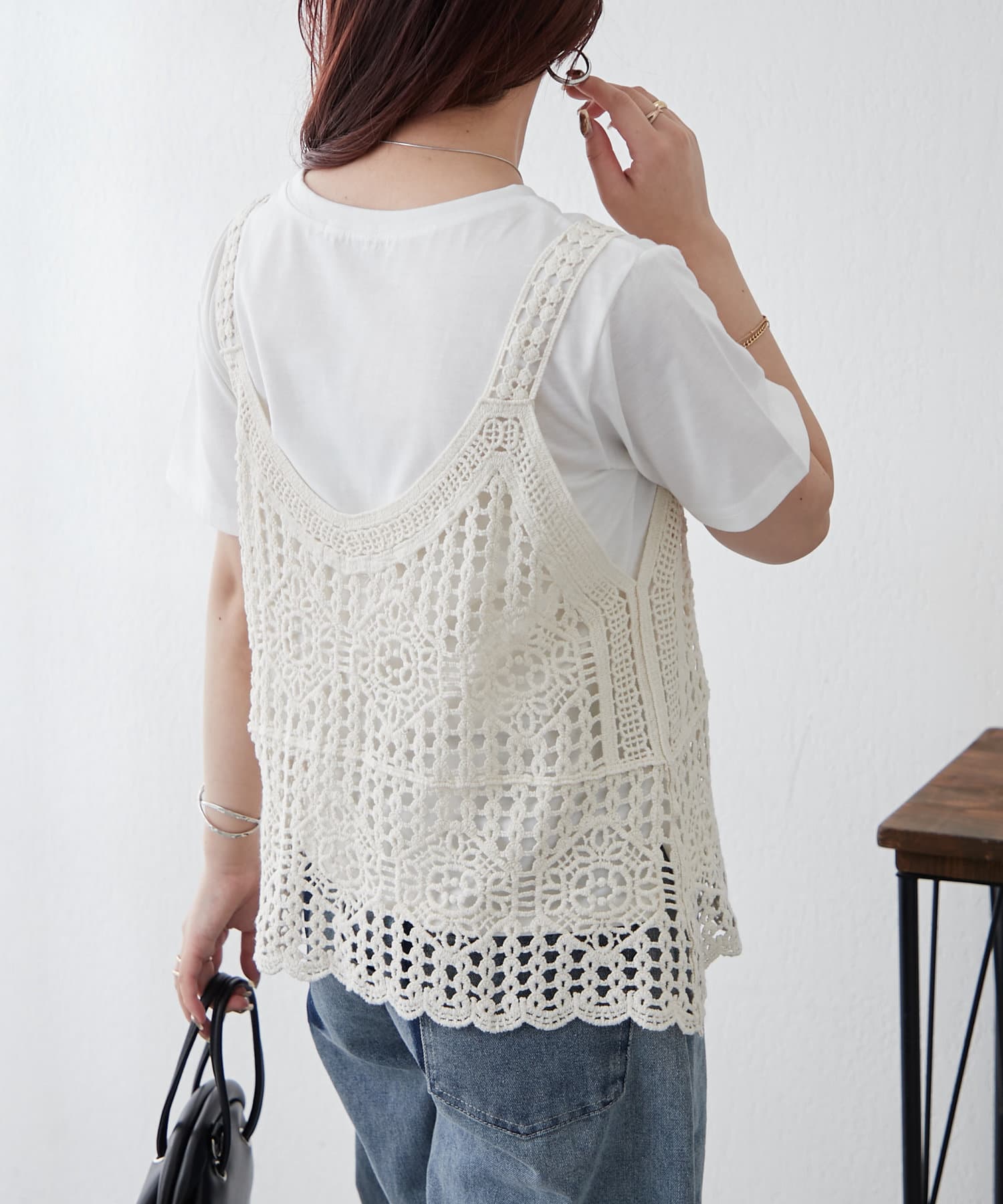 nao】カギ針編みベスト＋Tシャツセット | Remind me and forever