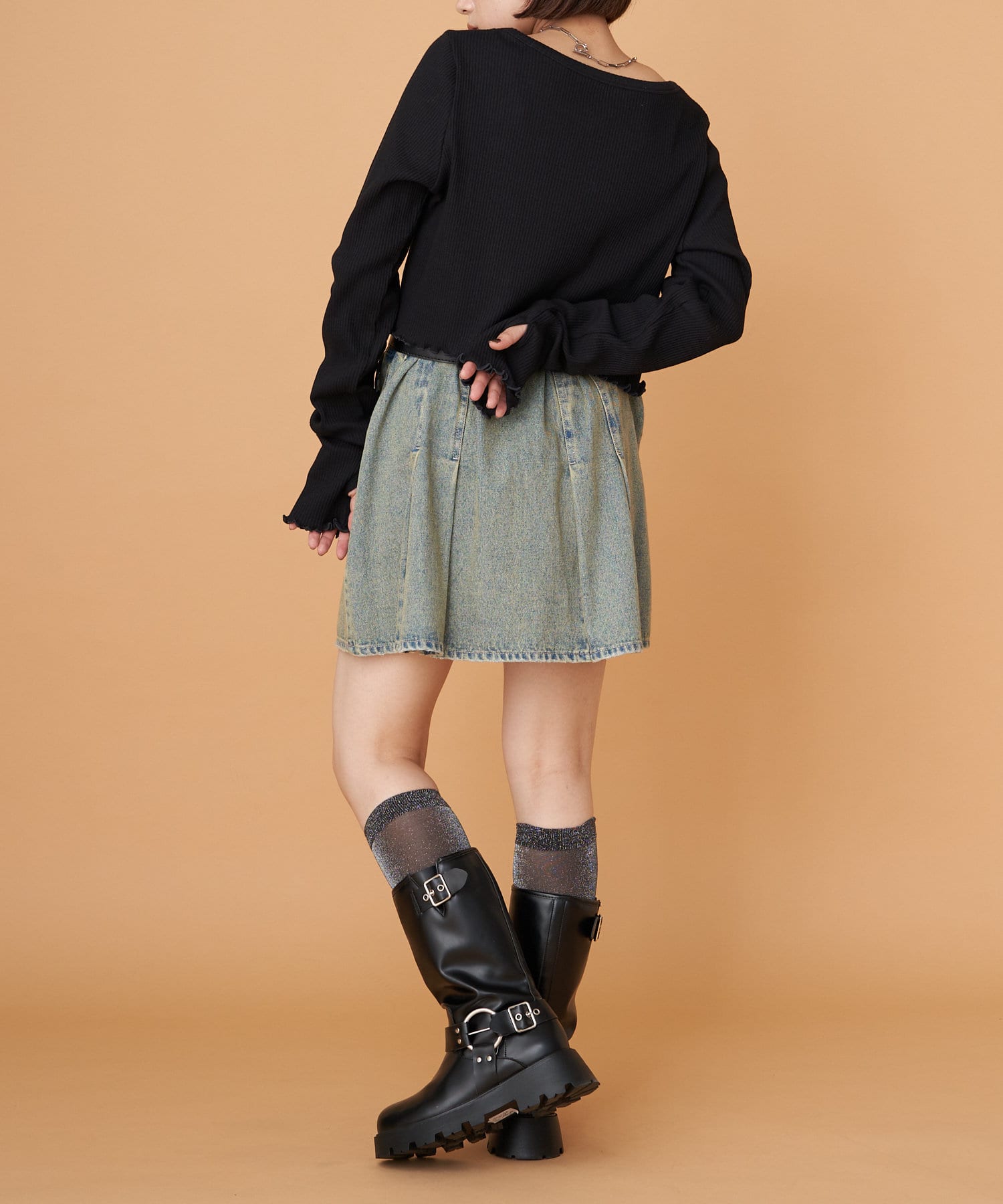 CIAOPANIC(チャオパニック) 【WEB限定】CPロゴリンガーリブトップス