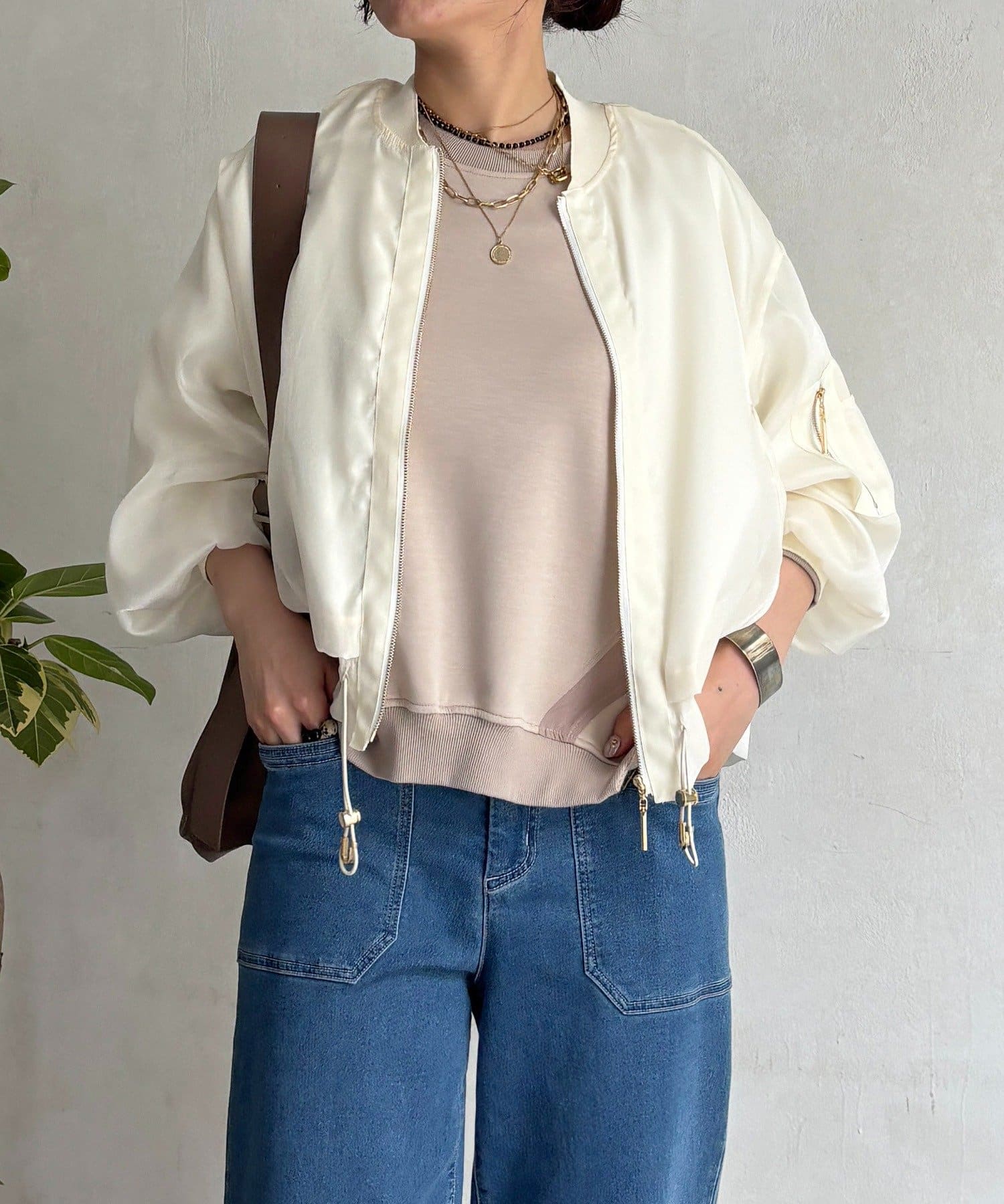 un dix cors(アンディコール) 光沢シアーブルゾン