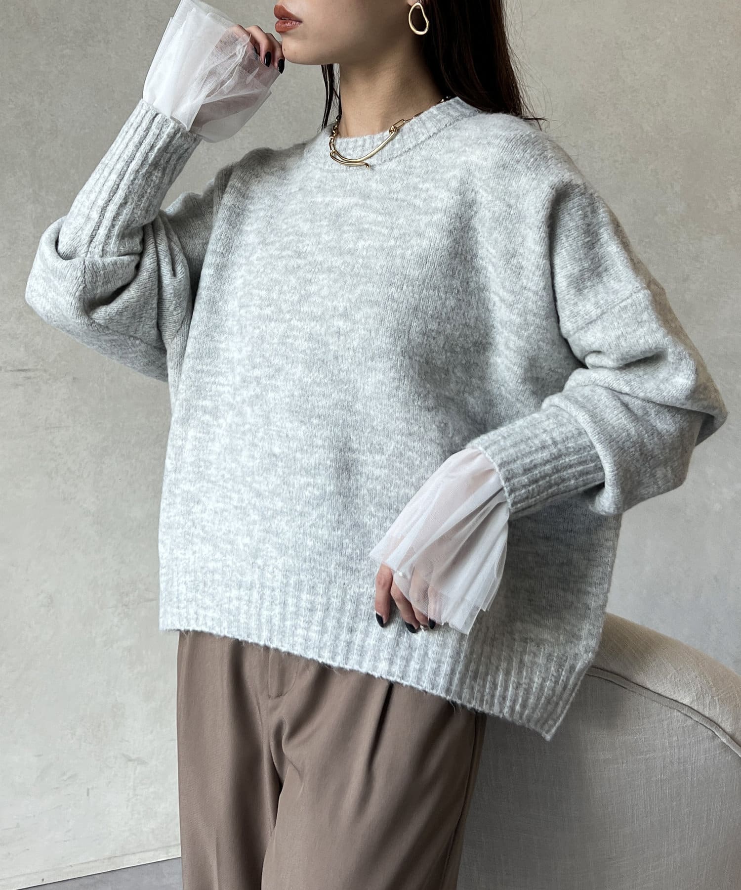 ヤクライクショートニットプルオーバー | Chez toi(シェトワ