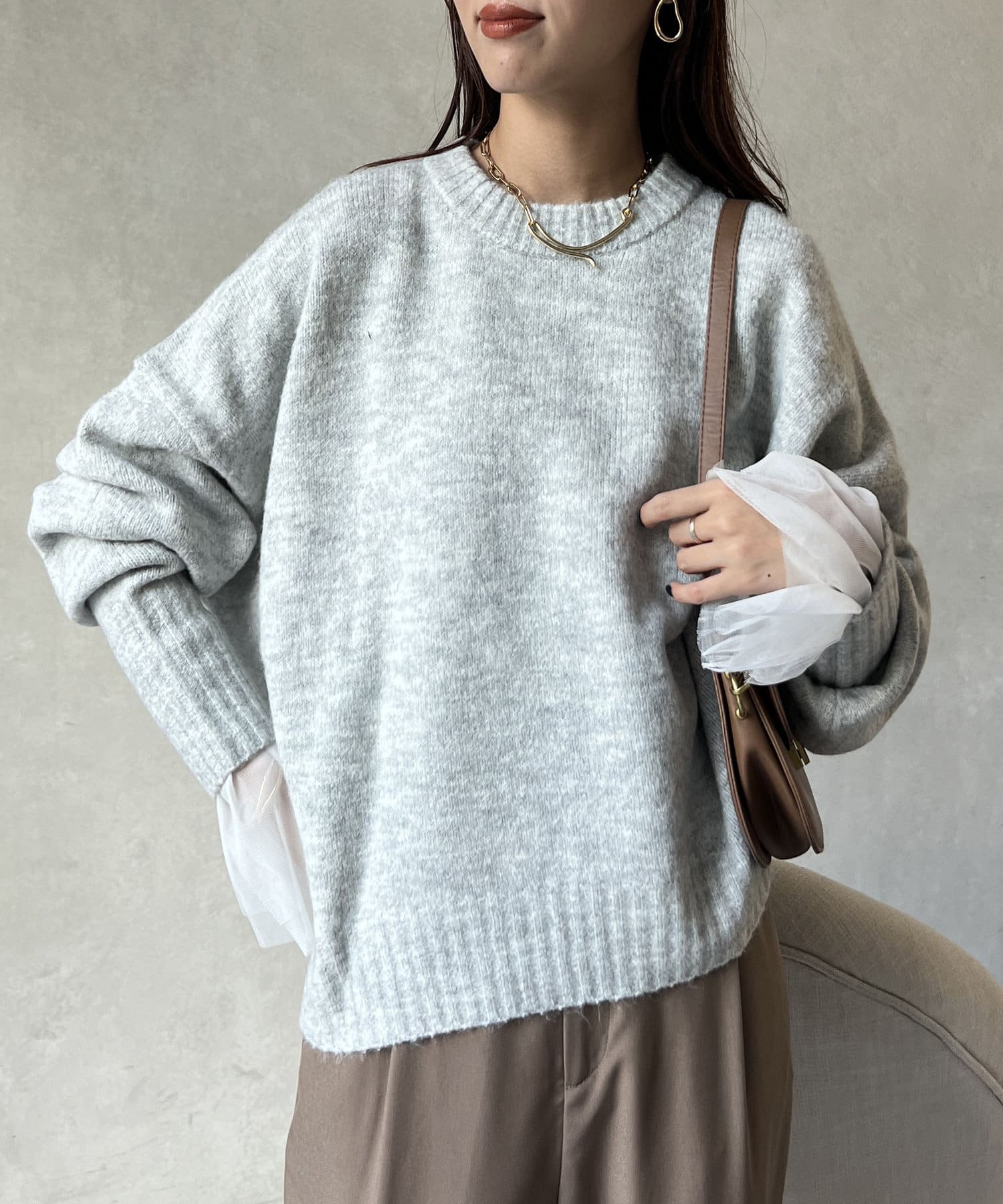 ヤクライクショートニットプルオーバー | Chez toi(シェトワ