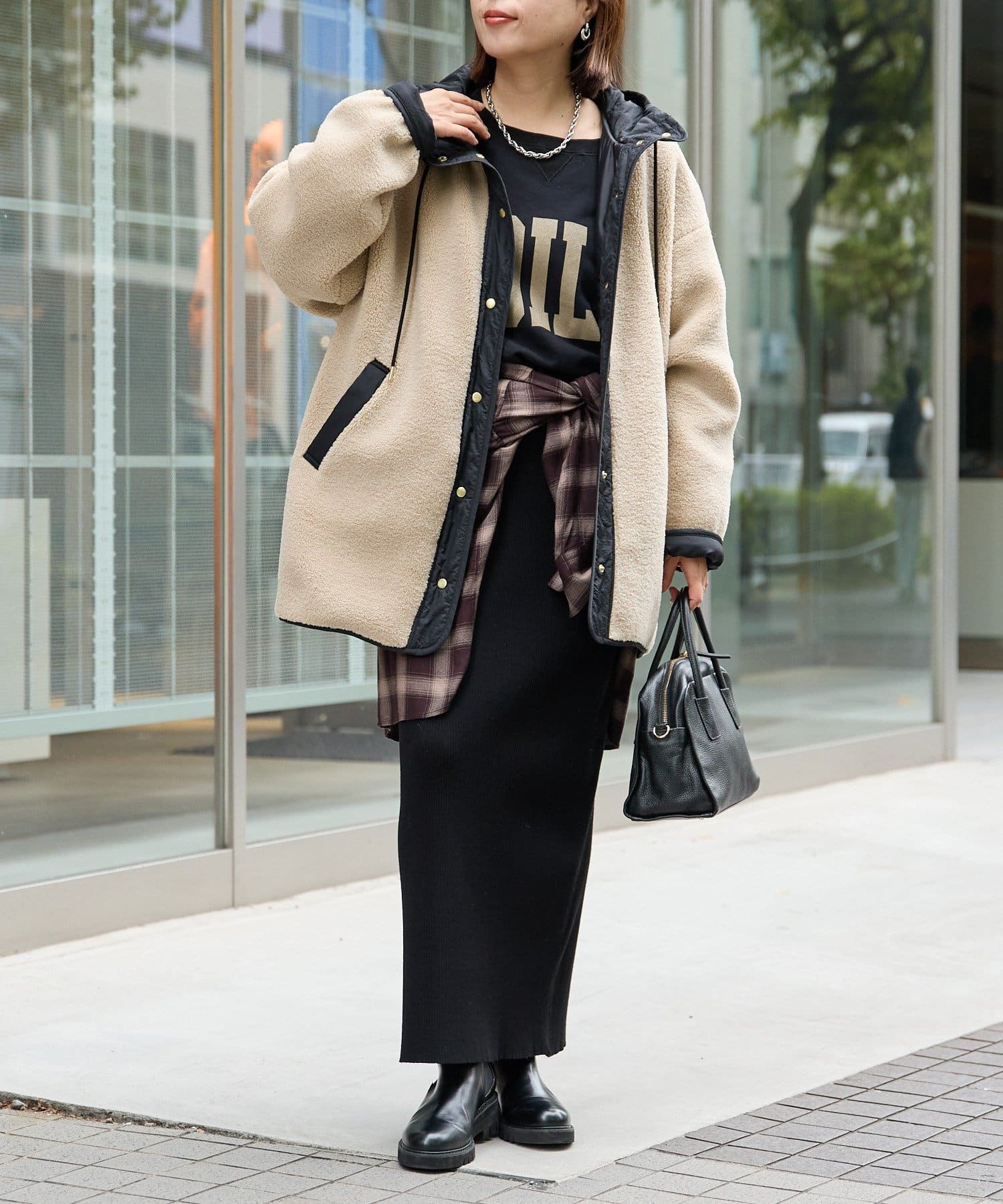 RIVE DROITE(リヴドロワ) 【新色追加/トレンド/着痩せ】ウォッシュドチェックワイドシャツ