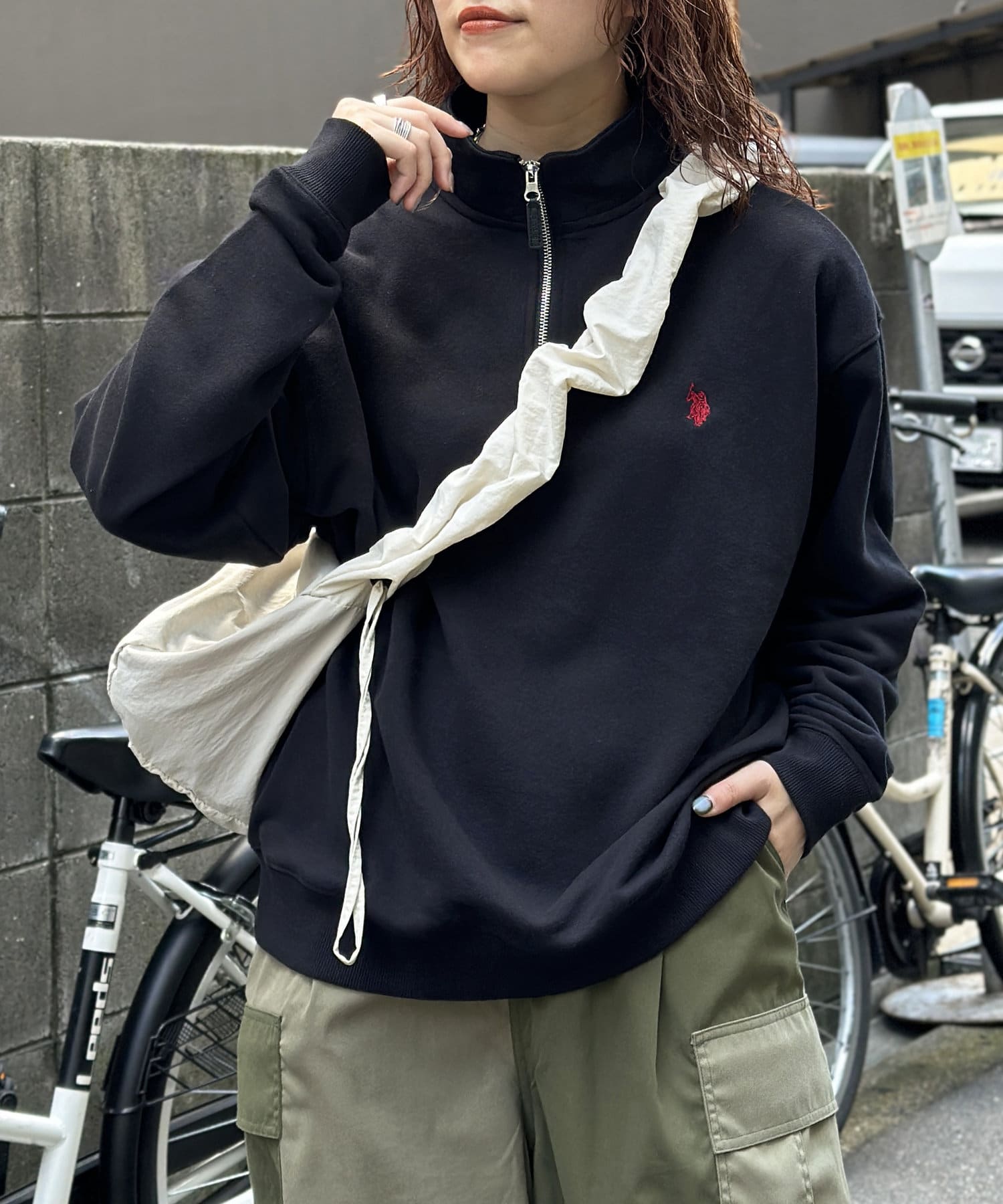 CPCM(シーピーシーエム) 【U.S. POLO ASSN.】裏毛ハーフジッププルオーバー