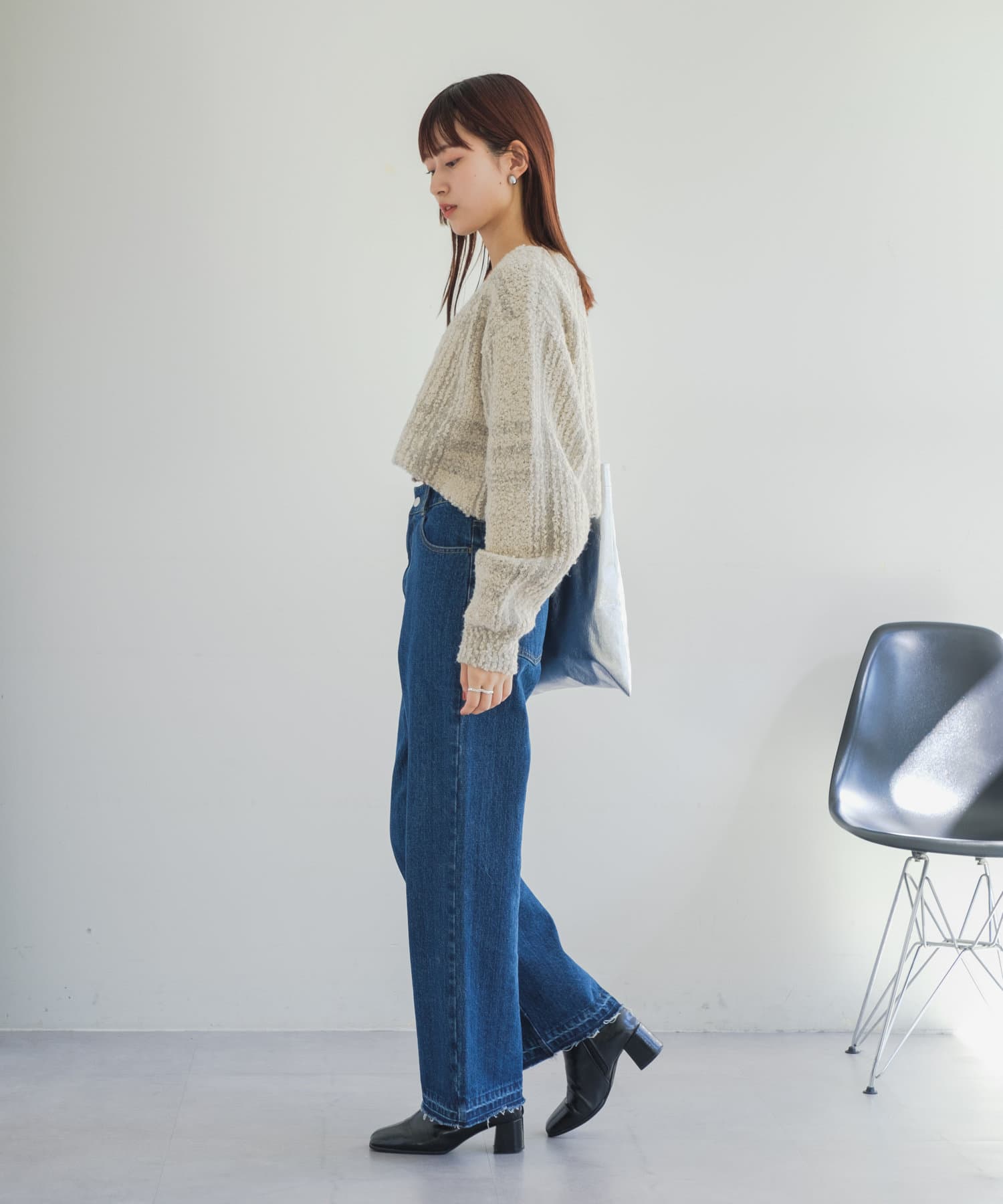 OUTLET(アウトレット) 【Kastane】ウール混ビーンズニットカーディガン