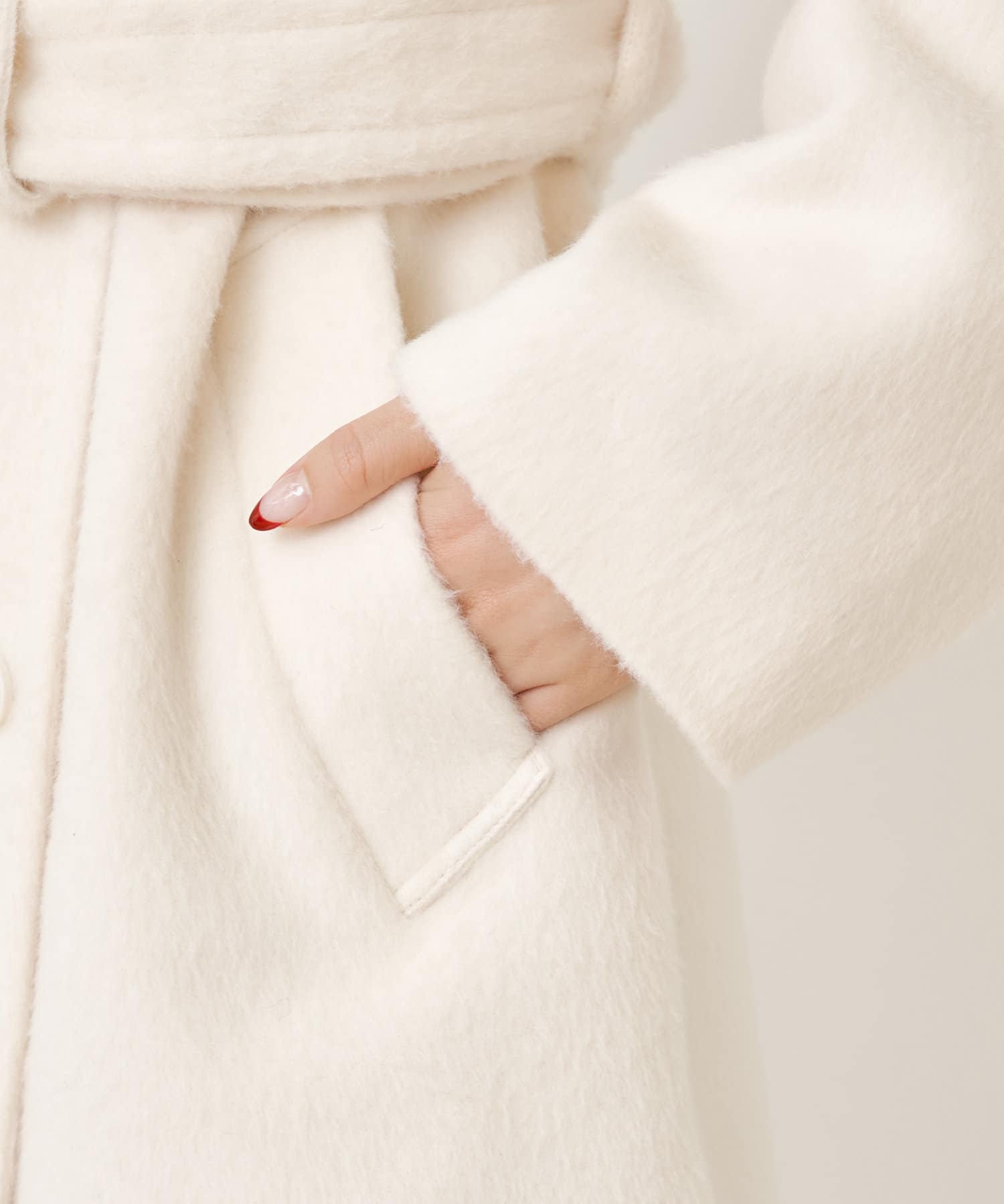 OUTLET(アウトレット) 【Chico】シャギースタンドミドル丈オーバーコート