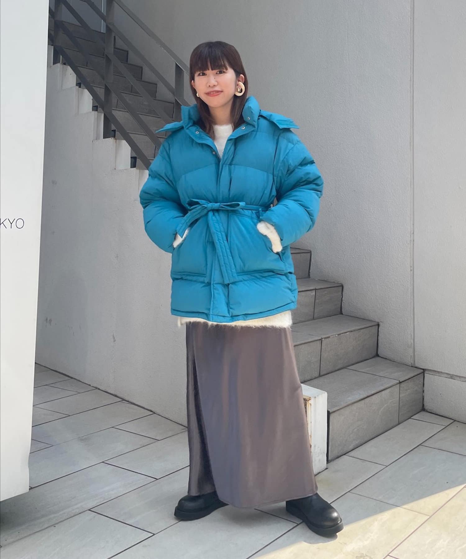 OUTLET(アウトレット) 【earthy_】ミディハイブリットダウンコート