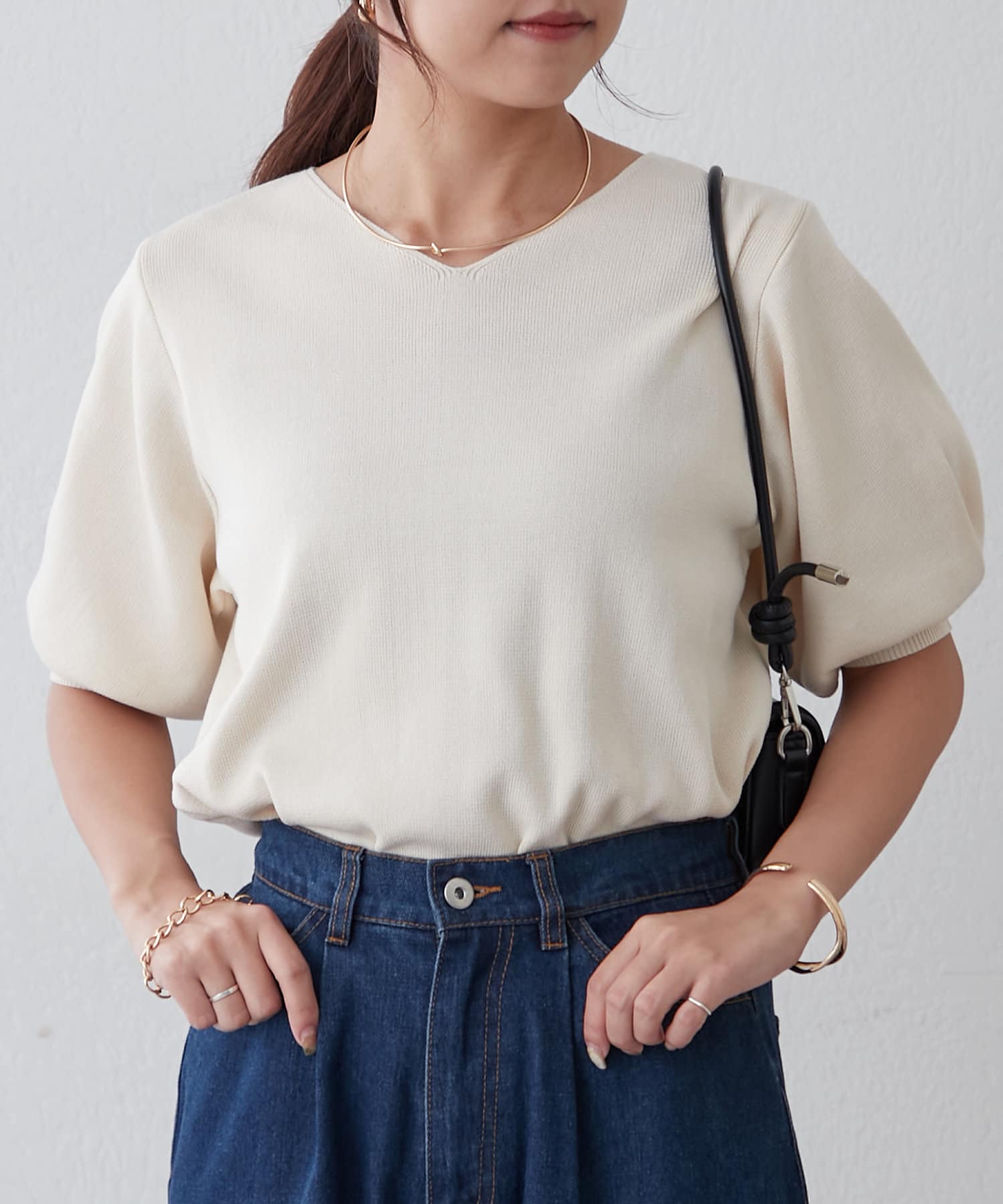 NAO】前後2WAYパフ5分袖ニット | Remind me and forever(リマインド