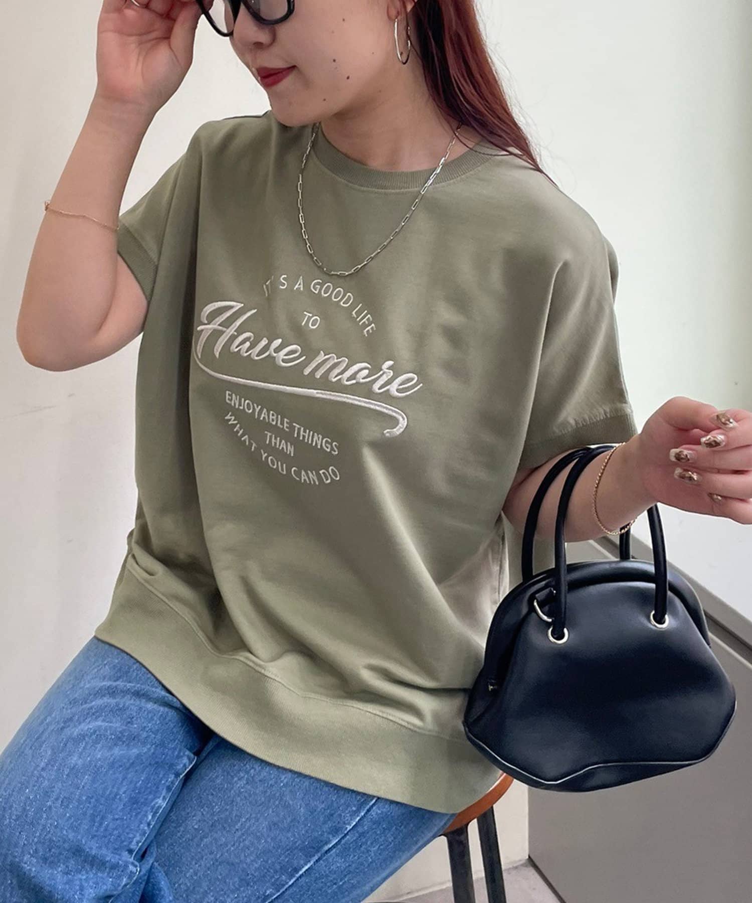 NAO】ピグメントフレンチスリーブTシャツ | Remind me and forever