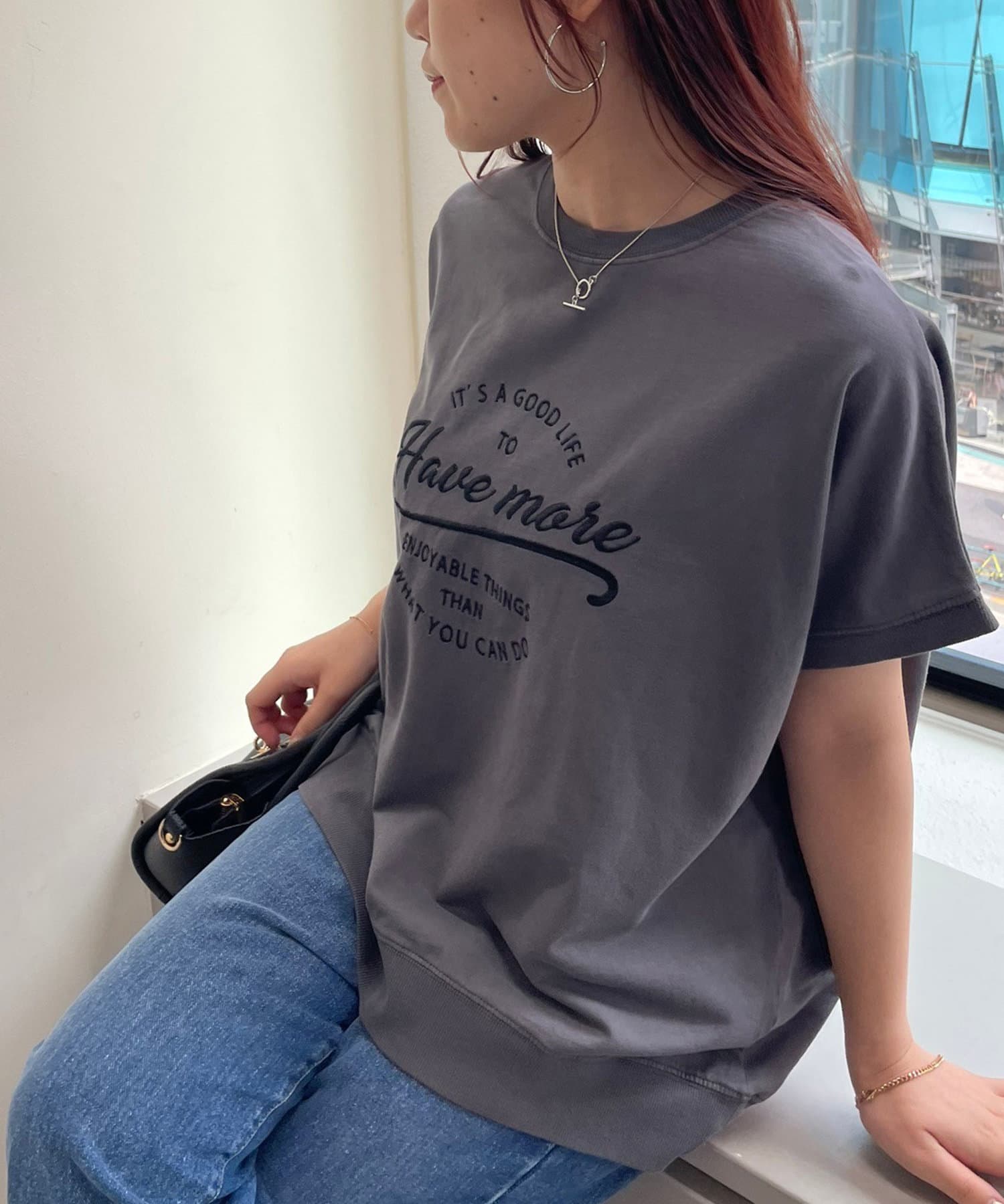 Remind me and forever(リマインドミーアンドフォーエバー) 【NAO】ピグメントフレンチスリーブTシャツ