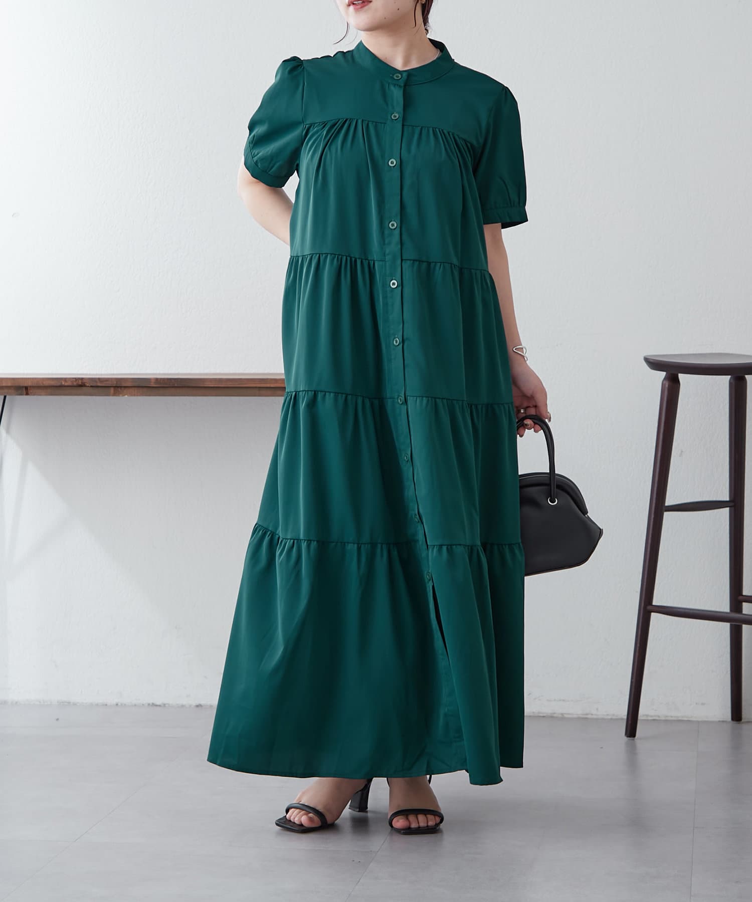 NAO】5分袖ティアードギャザーワンピース | Remind me and