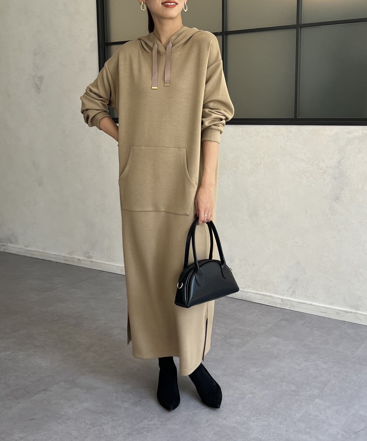 ダンボール　ニット　フード　ワンピース ダンボールニットフードワンピース | Chez toi(シェトワ)レディース