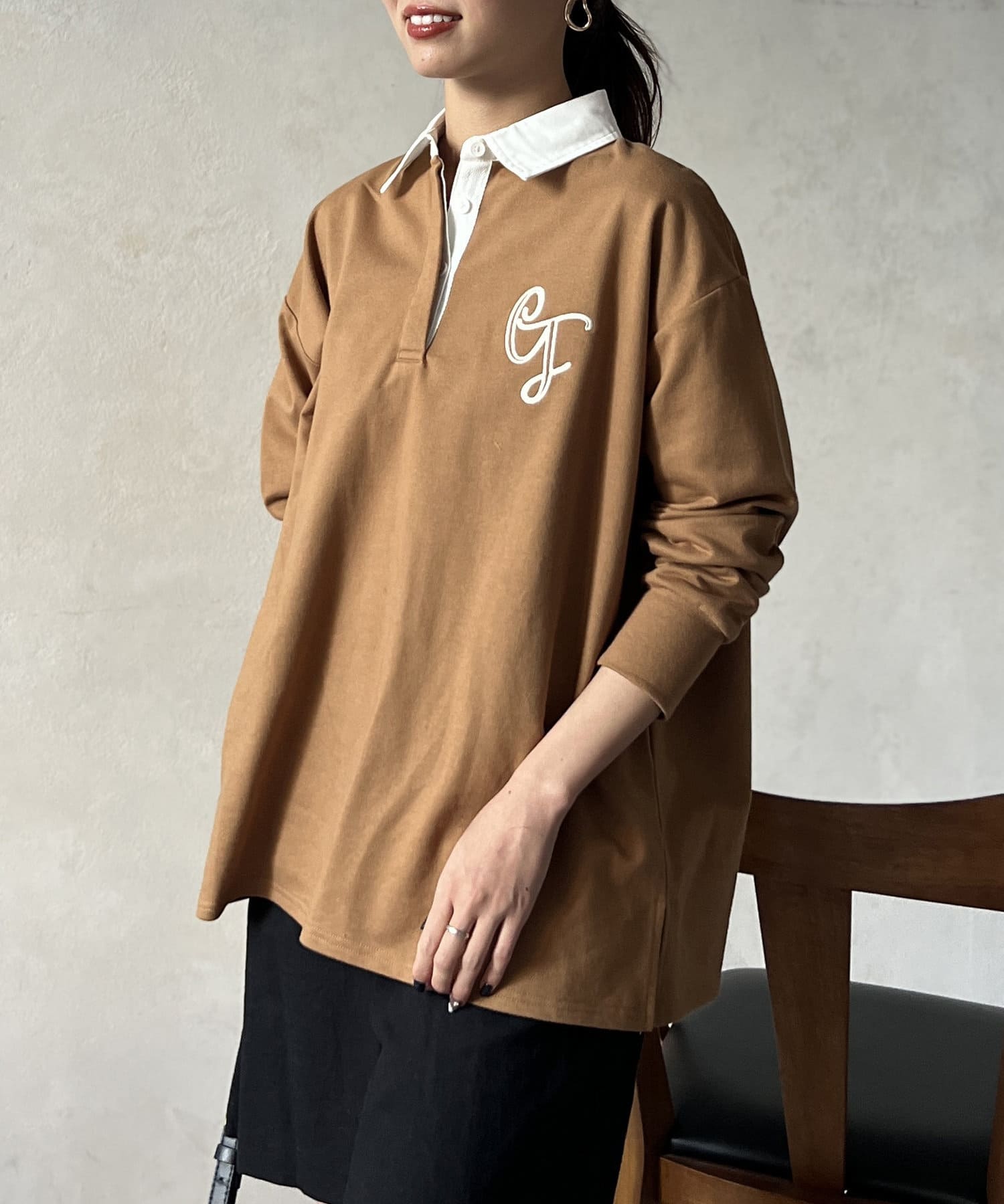 襟配色ラガーシャツ | Chez toi(シェトワ)レディース | PAL CLOSET