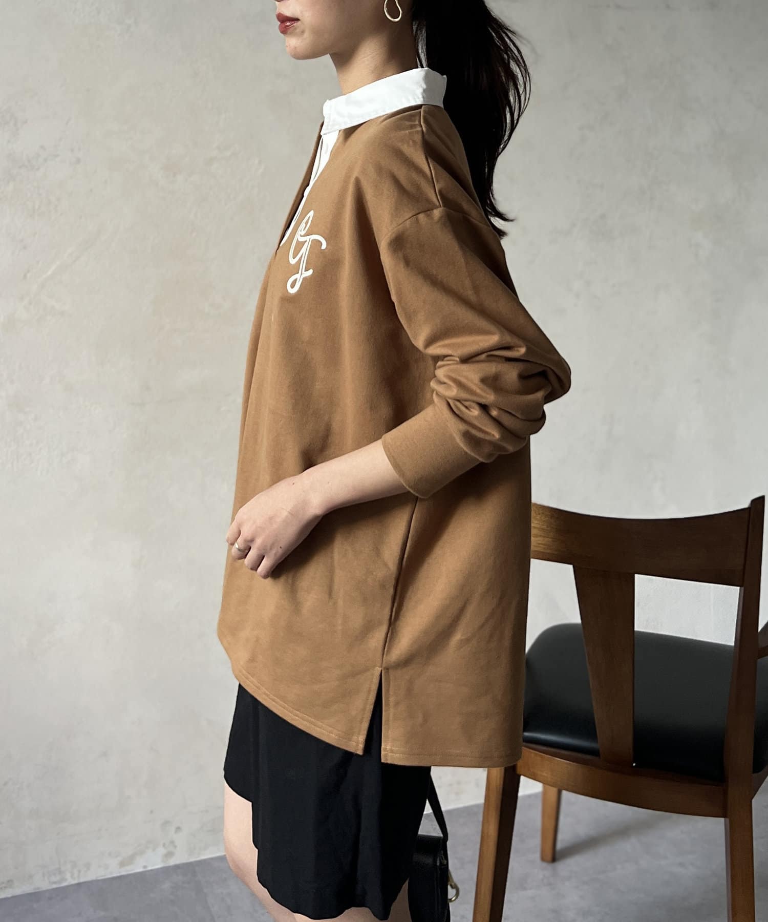 イエナ 【2019AW】別注ラガーシャツ ブラウン タグ付未使用 ジャーナルスタンダード レサージュ JOURNAL STANDARD L'ESSAGE シアー