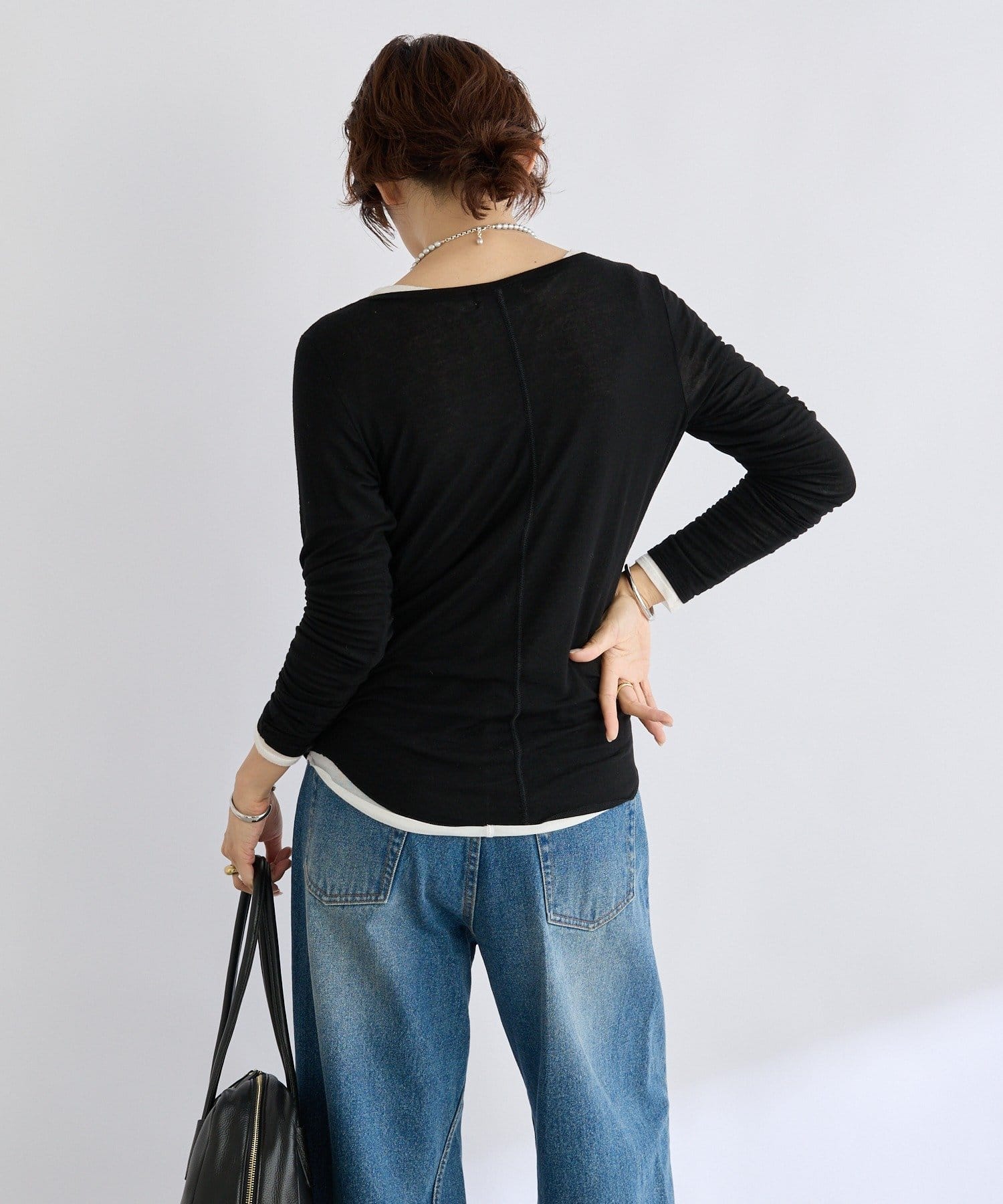 RIVE DROITE(リヴドロワ) 【リバイバル/やわらかな肌触り】シルクカシミヤブレンドボートT