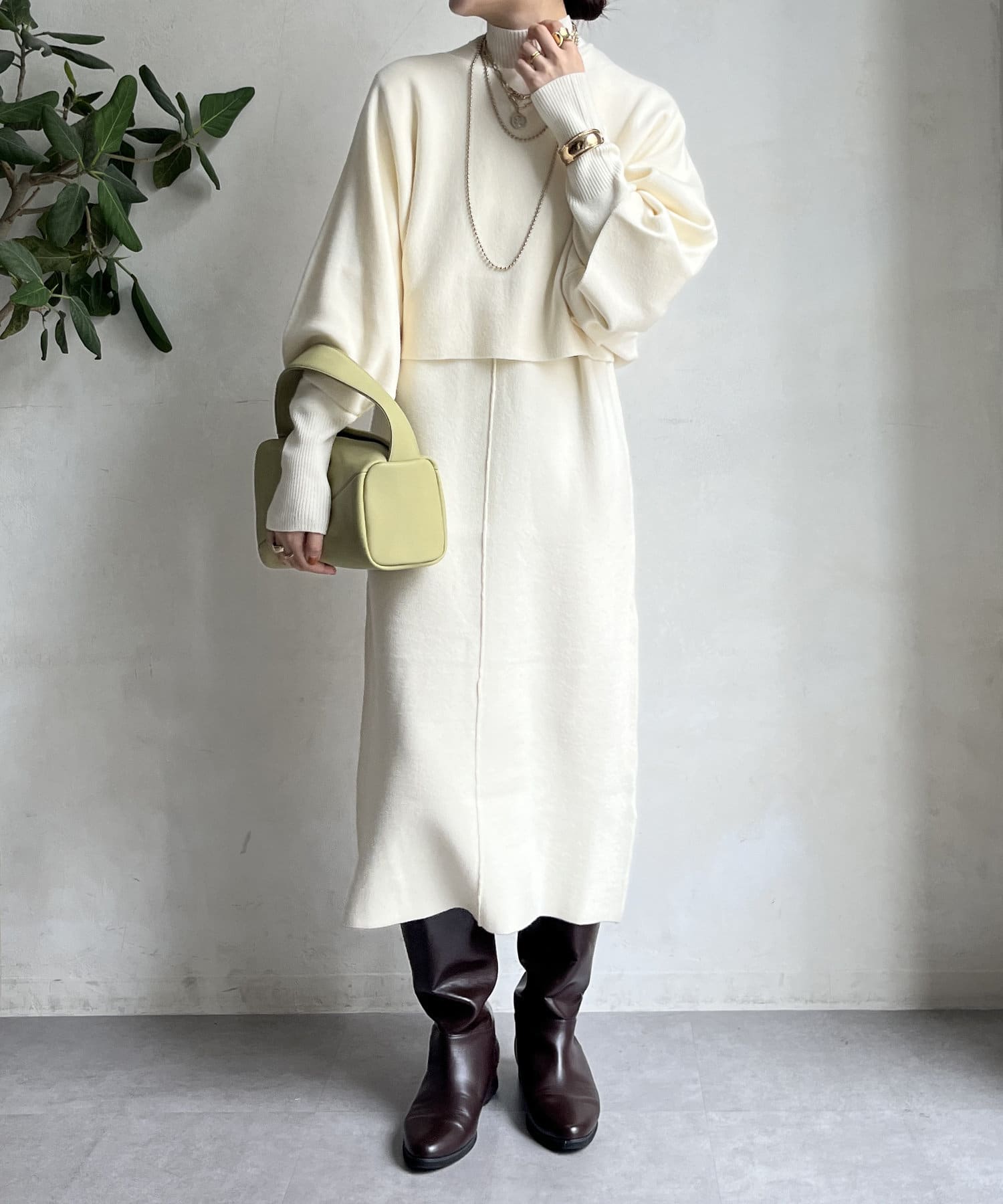 WEB限定】ケープアンサンブルニットワンピースセット | DOUDOU