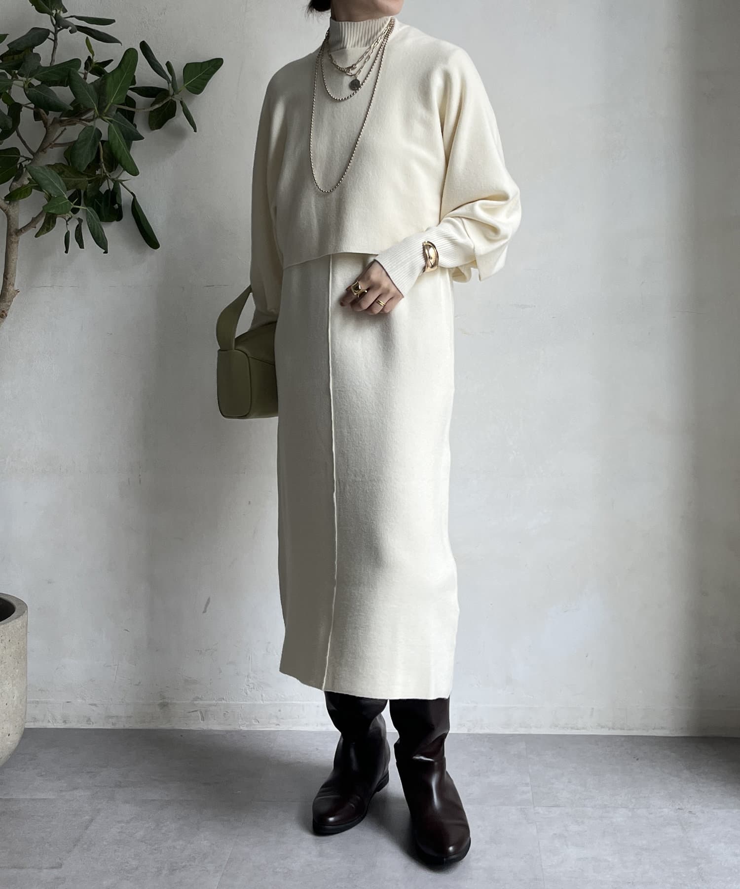 WEB限定】ケープアンサンブルニットワンピースセット | DOUDOU