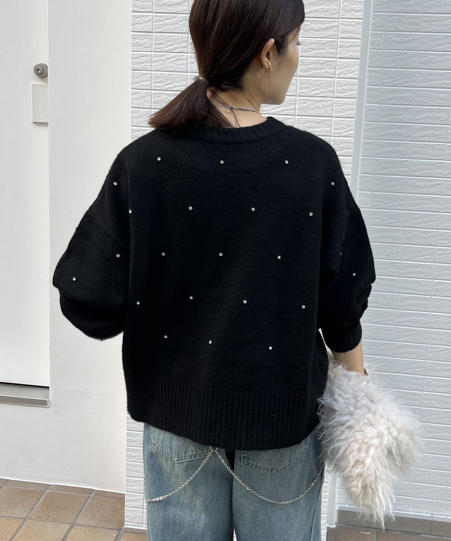 DOUDOU(ドゥドゥ) 【WEB限定】ビジューニット