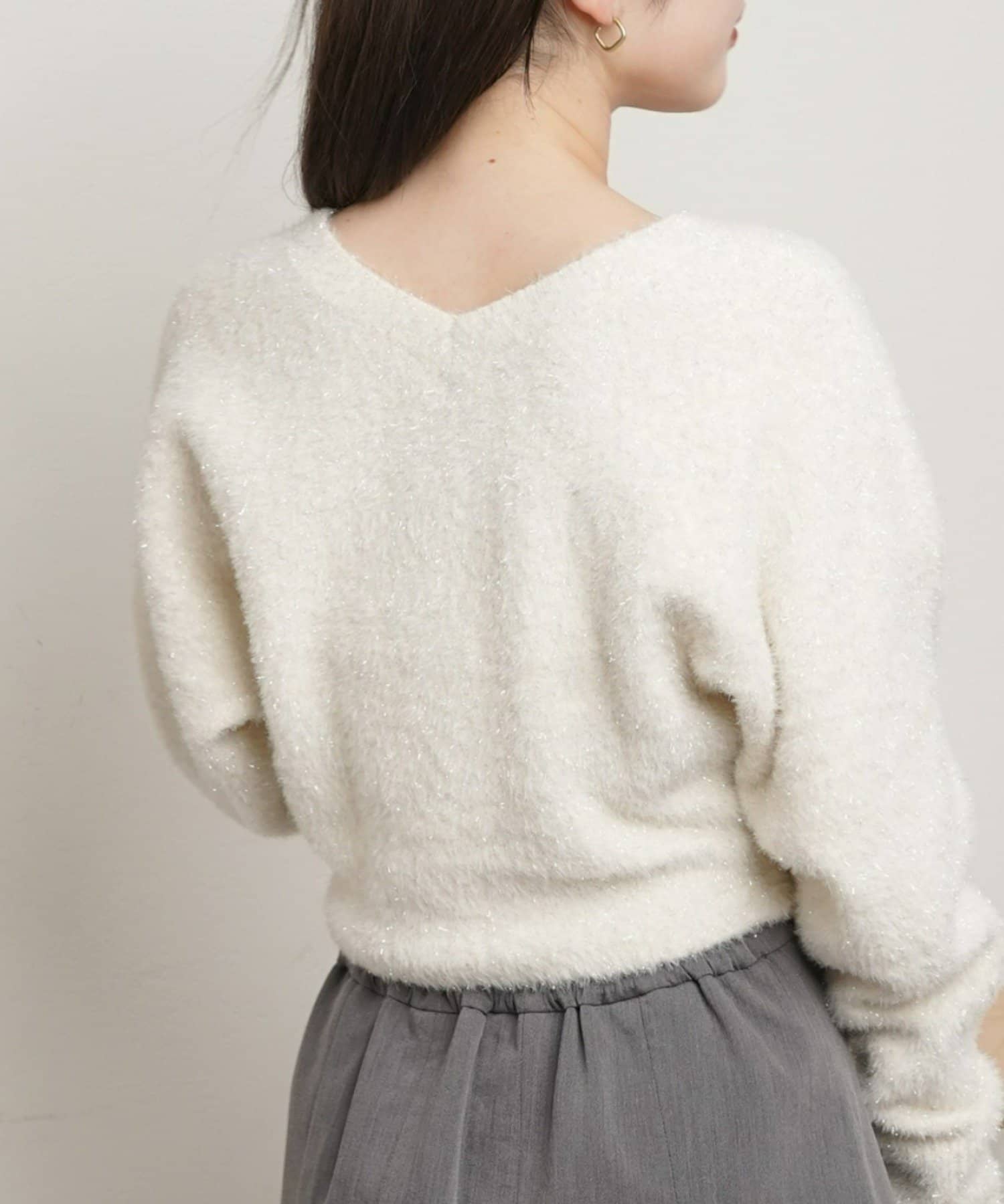 Chico】ラメシャギードルマンクルーニット | OUTLET(アウトレット