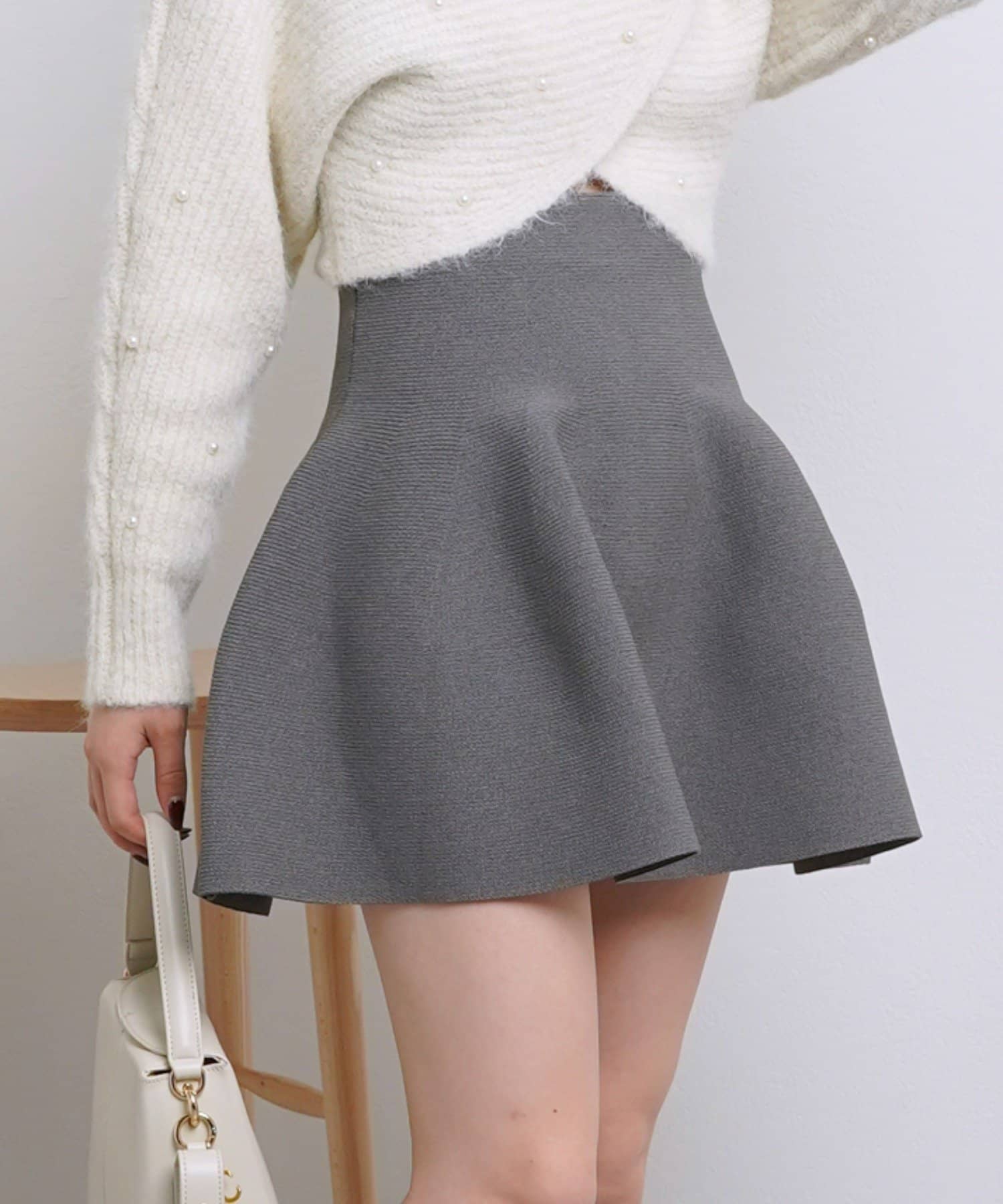 Chico】バックスナップニットフレアスカート | OUTLET(アウトレット