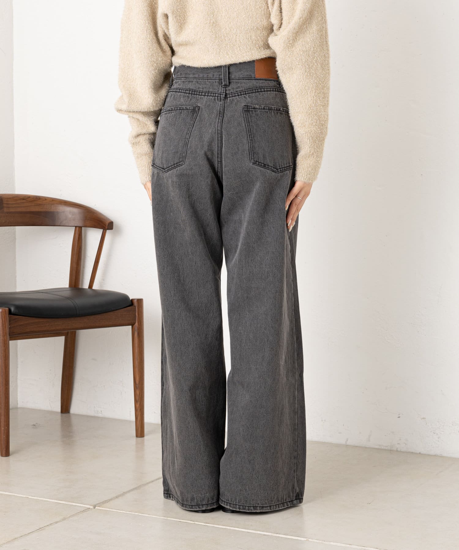 OUTLET(アウトレット) 【Chico】ボックスタックワイドデニムパンツ