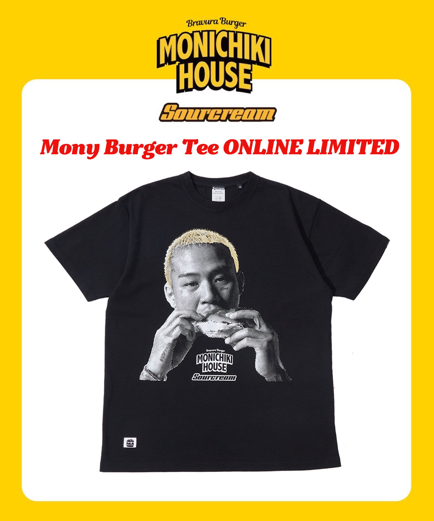 WHO'S WHO gallery(フーズフーギャラリー) レディース MONICHIKIHOUSE ×SOUR CREAMモニーバーガーTEE ブラック