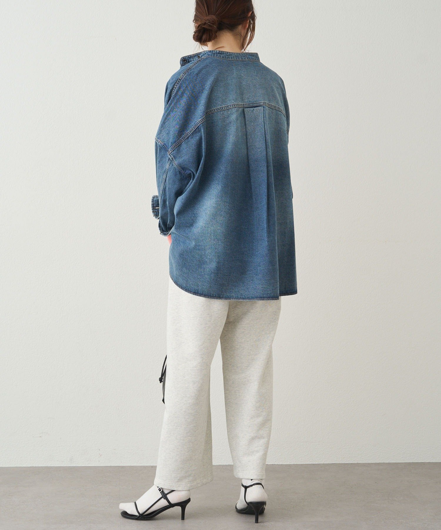 PUAL CE CIN(ピュアルセシン) 【累計1万枚突破！/名品】ヴィンテージライクデニムバンドカラーシャツ