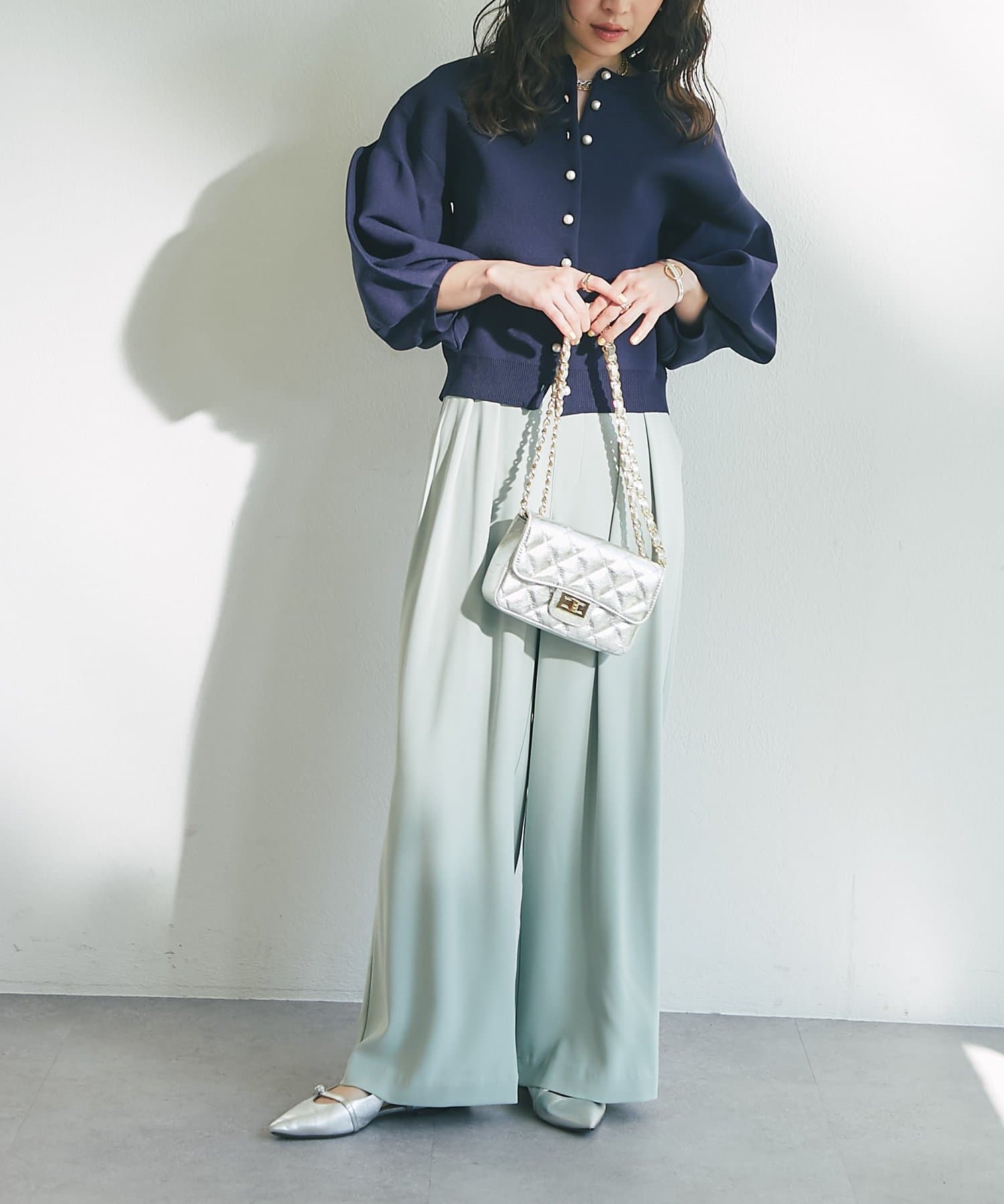 La boutique BonBon(ラブティックボンボン) 【RISA監修・ミントグリーン追加・5サイズあり】2タックワイドパンツ