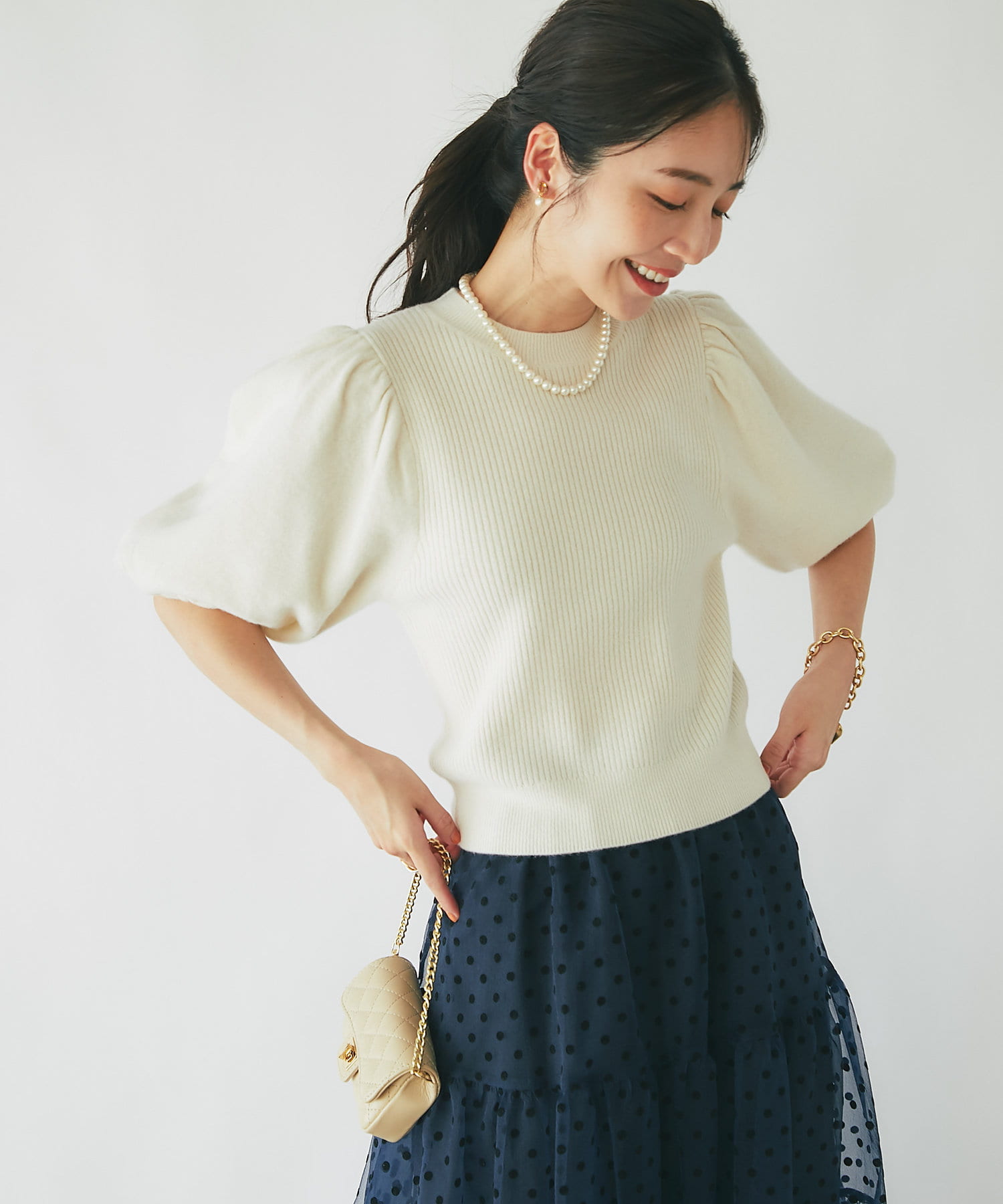 女子力UP！】バルーンスリーブニット | La boutique BonBon(ラブ