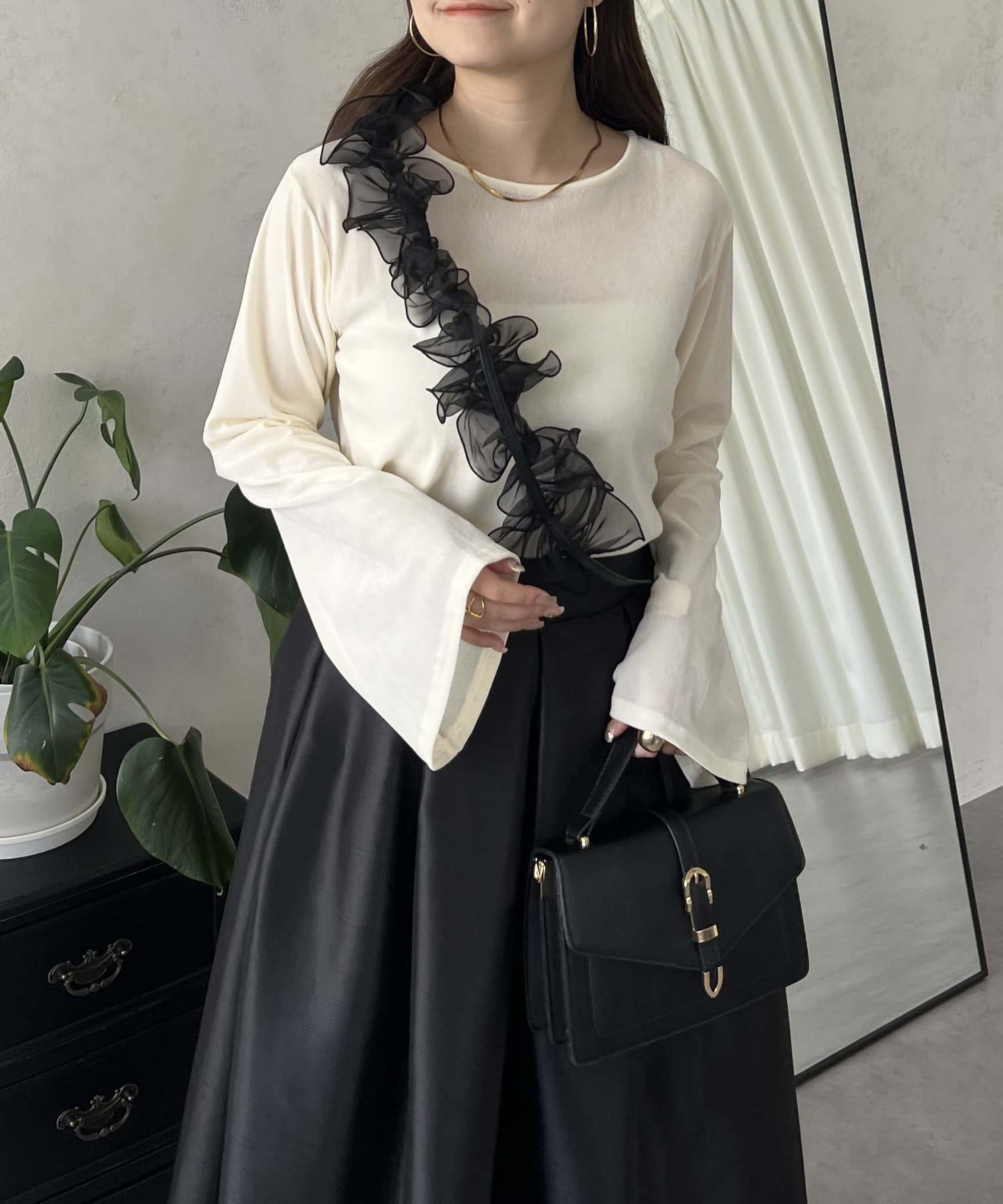 シアーベロアフレアスリーブトップス | prose verse(プロズヴェール