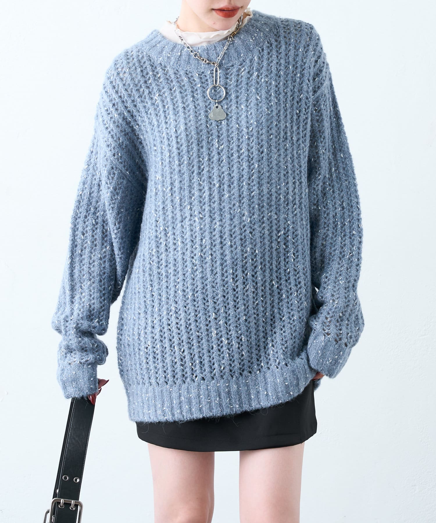 シャイニーつぶニットプルオーバー | w closet(ダブルクローゼット