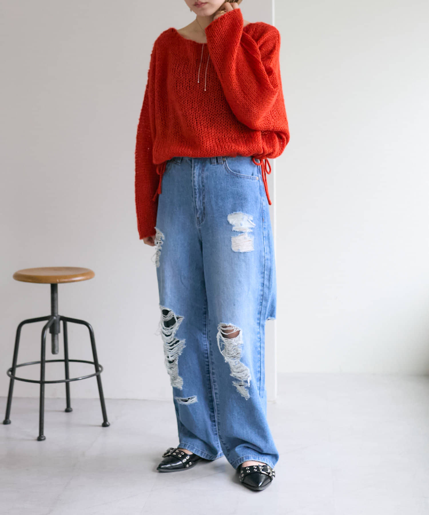 ウィムガゼット ダメージデニムパンツ 38 ダメージデニムパンツ | Whim Gazette(ウィム ガゼット