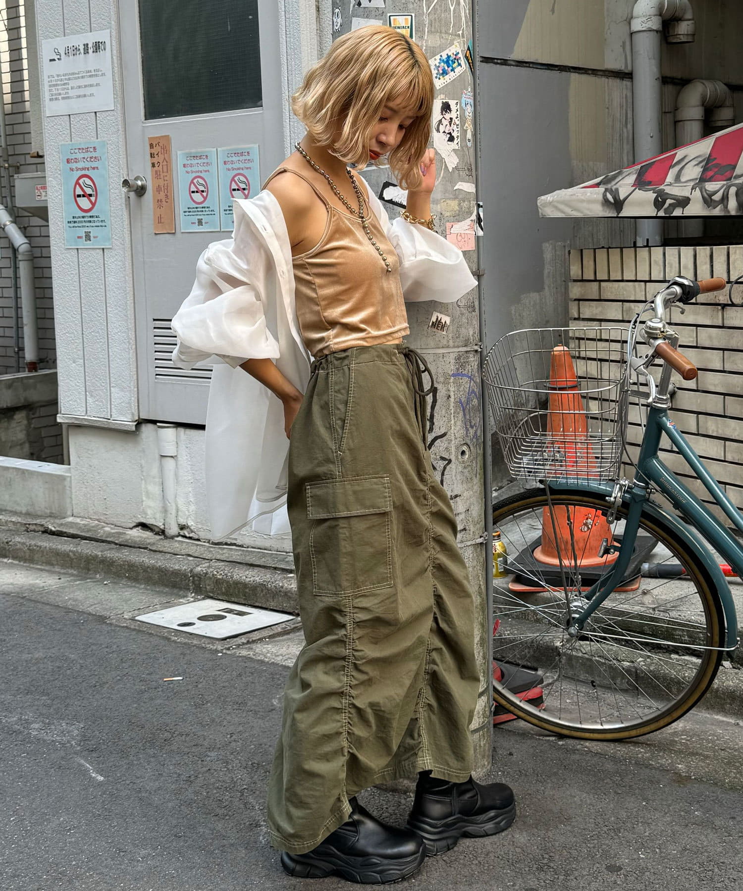 CIAOPANIC(チャオパニック) 【2024AW】【2サイズ展開】カップ付きベロアキャミソール