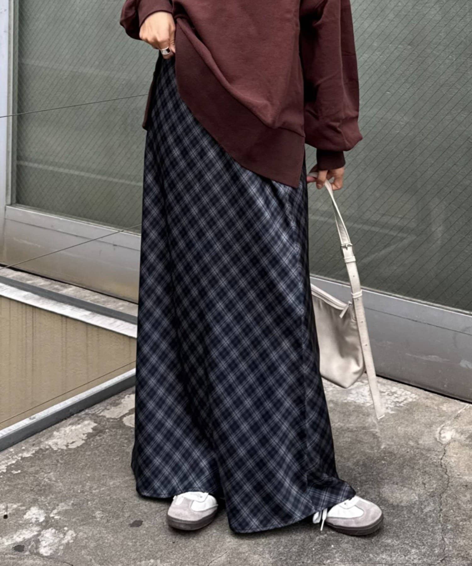 CIAOPANIC TYPY(チャオパニックティピー) 【チェック柄登場/華奢見えが叶う】スタイルアップサテンスカート