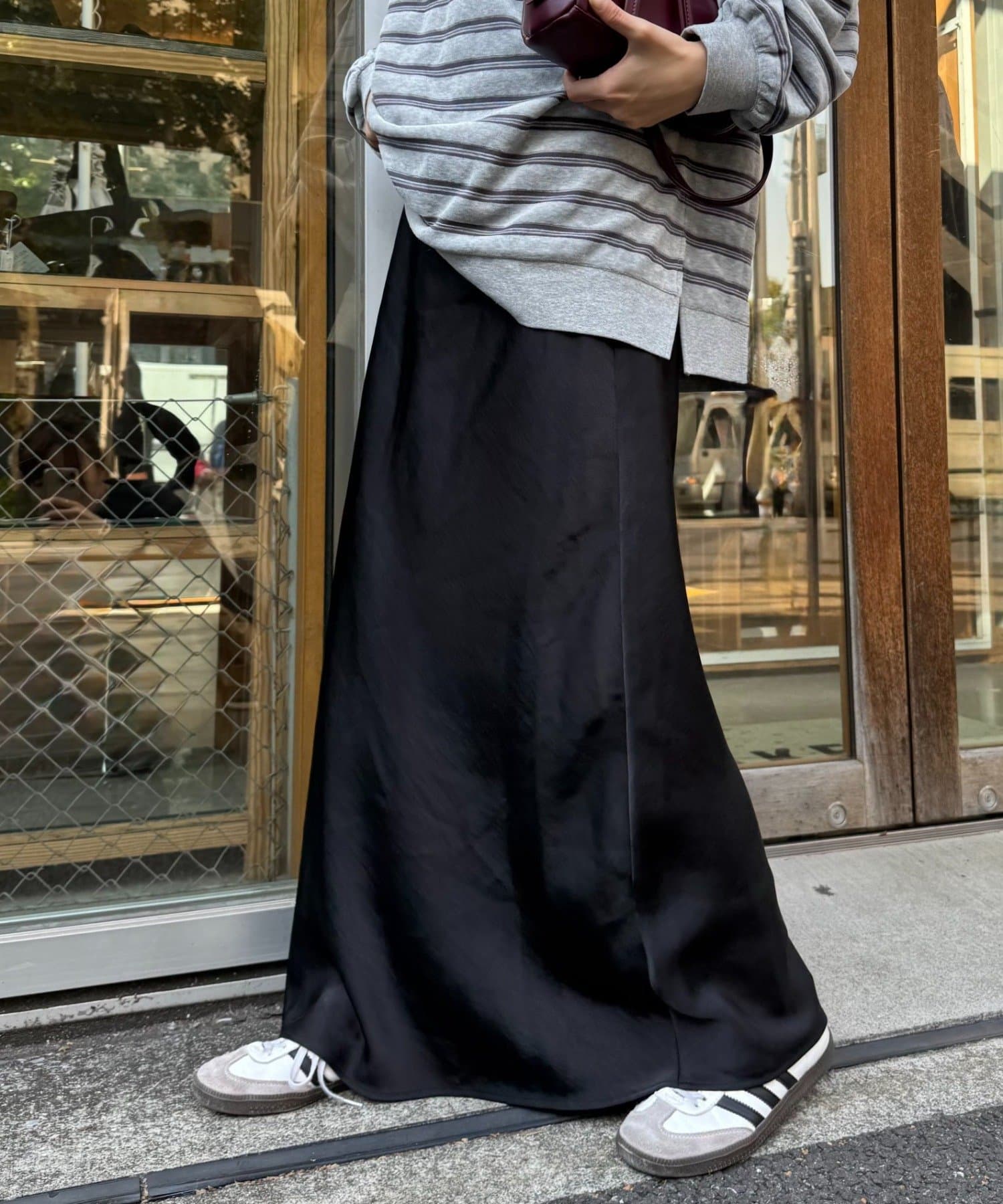 CIAOPANIC TYPY(チャオパニックティピー) 【チェック柄登場/華奢見えが叶う】スタイルアップサテンスカート