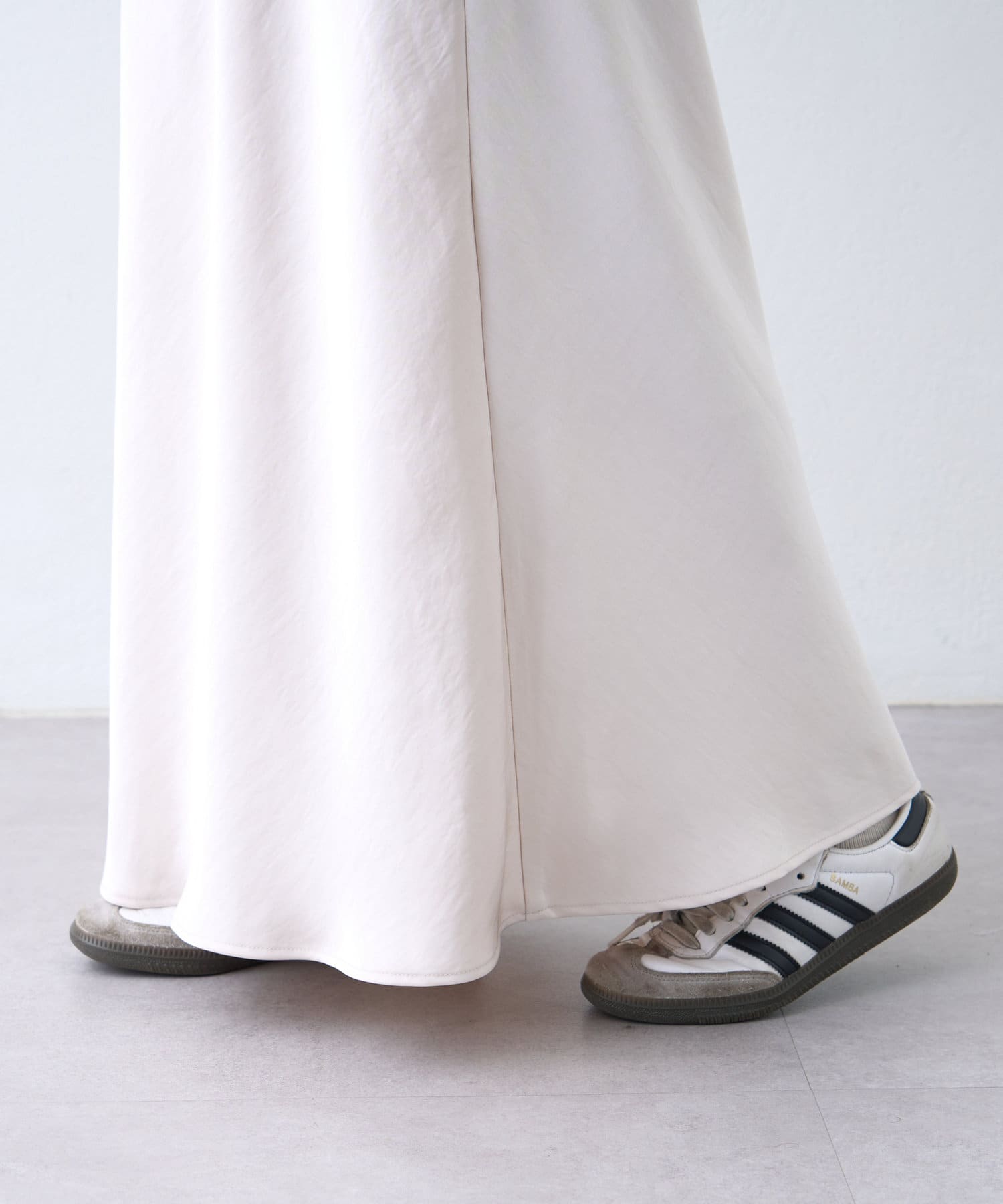 CIAOPANIC TYPY(チャオパニックティピー) 【チェック柄登場/華奢見えが叶う】スタイルアップサテンスカート