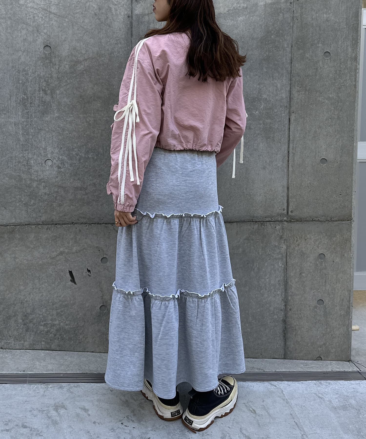 w closet(ダブルクローゼット) 【大人気アウター/２サイズ展開】フリルラインジャケット