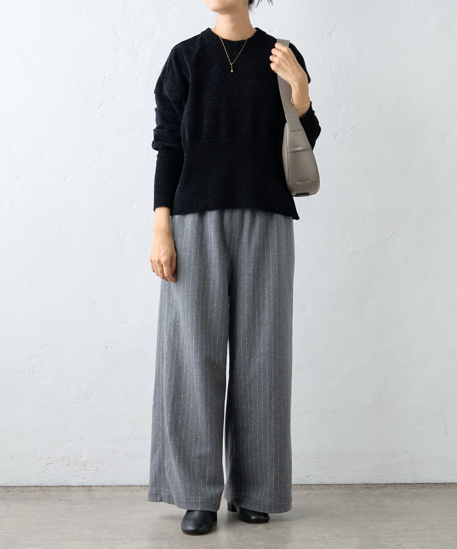 BEARDSLEY カスレストライプウエストリブパンツ 新品