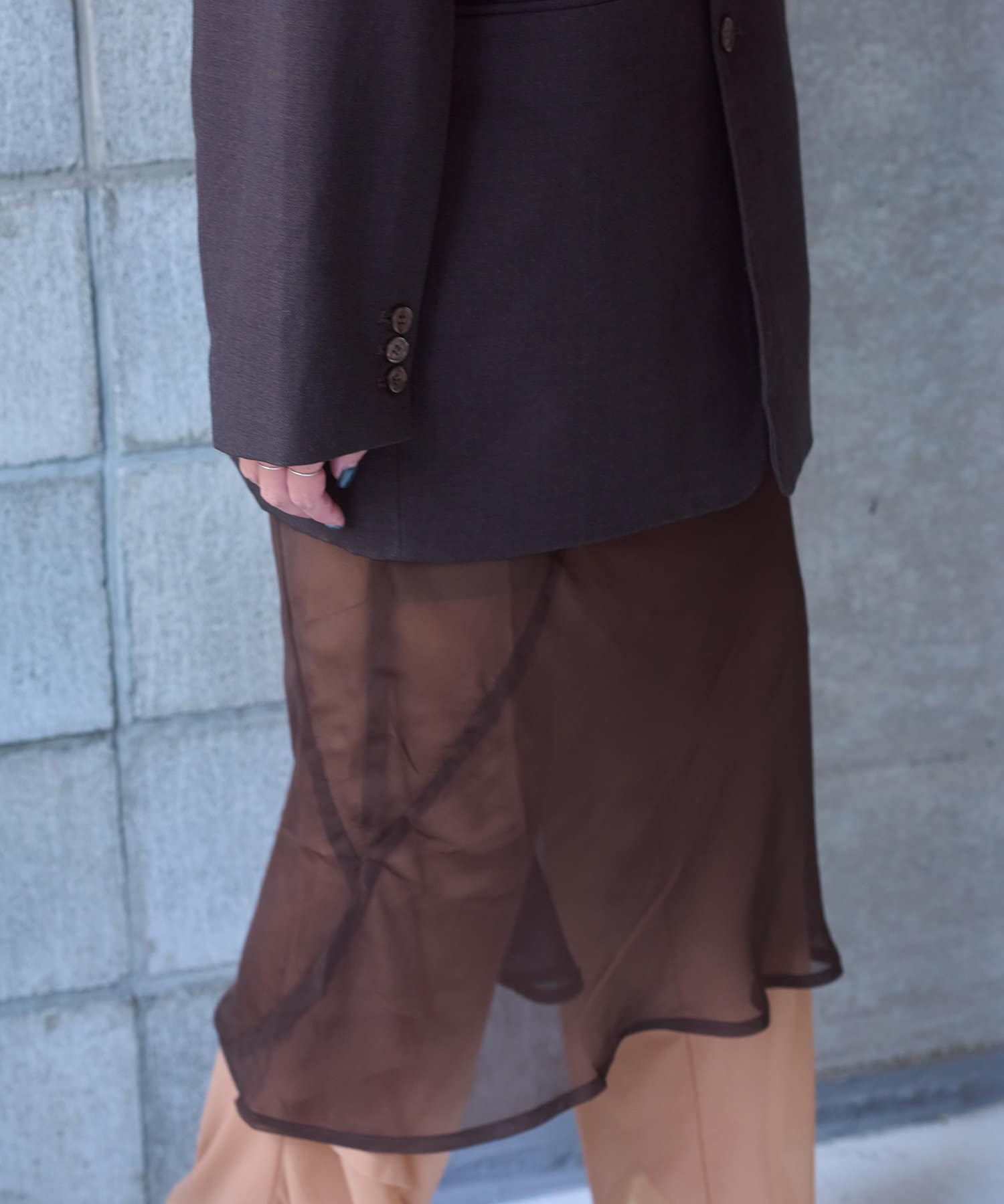 Pasterip(パセリ) Organdy layering skirt