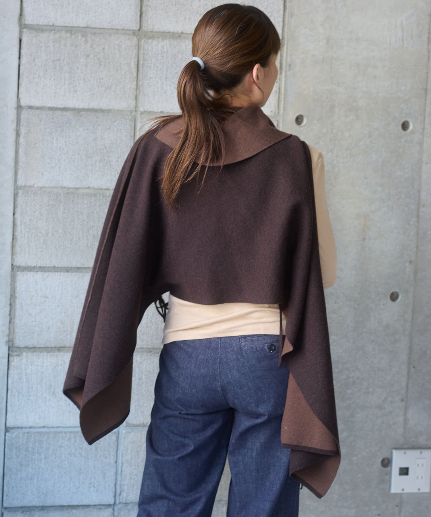 Pasterip(パセリ) Double face design poncho