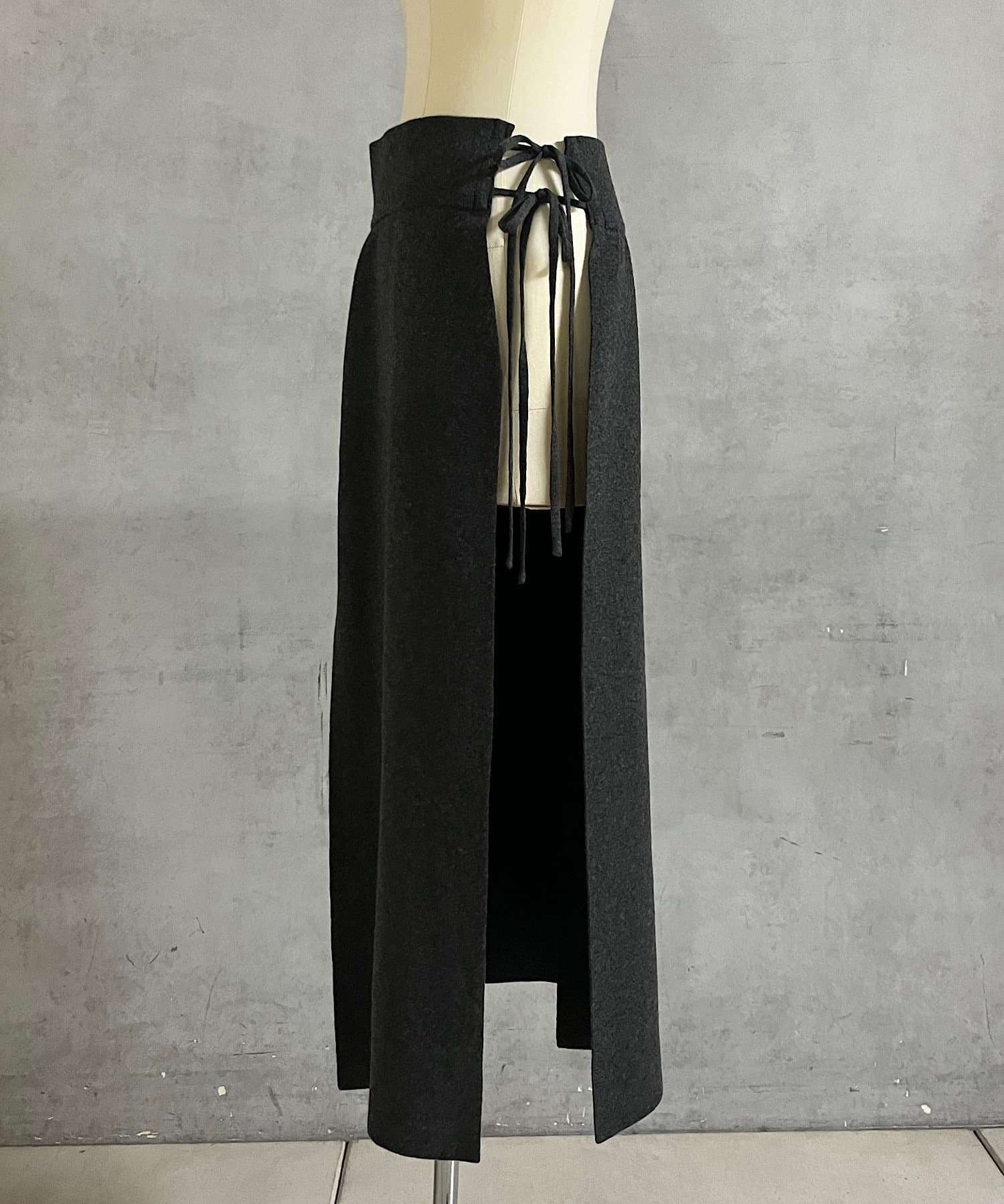 Pasterip(パセリ) Wool high-slit wrap sk