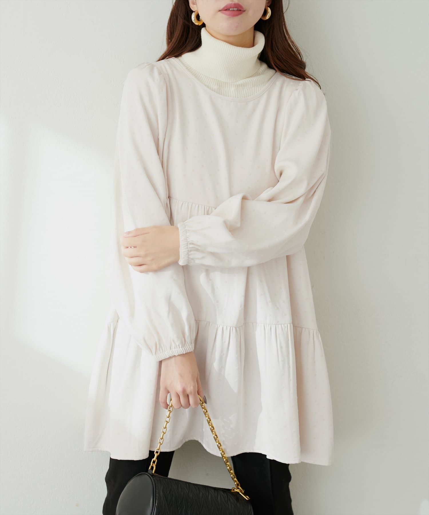 JUICY COUTURE フリルチュニック WEB限定】フロッキードットティアードチュニック | natural
