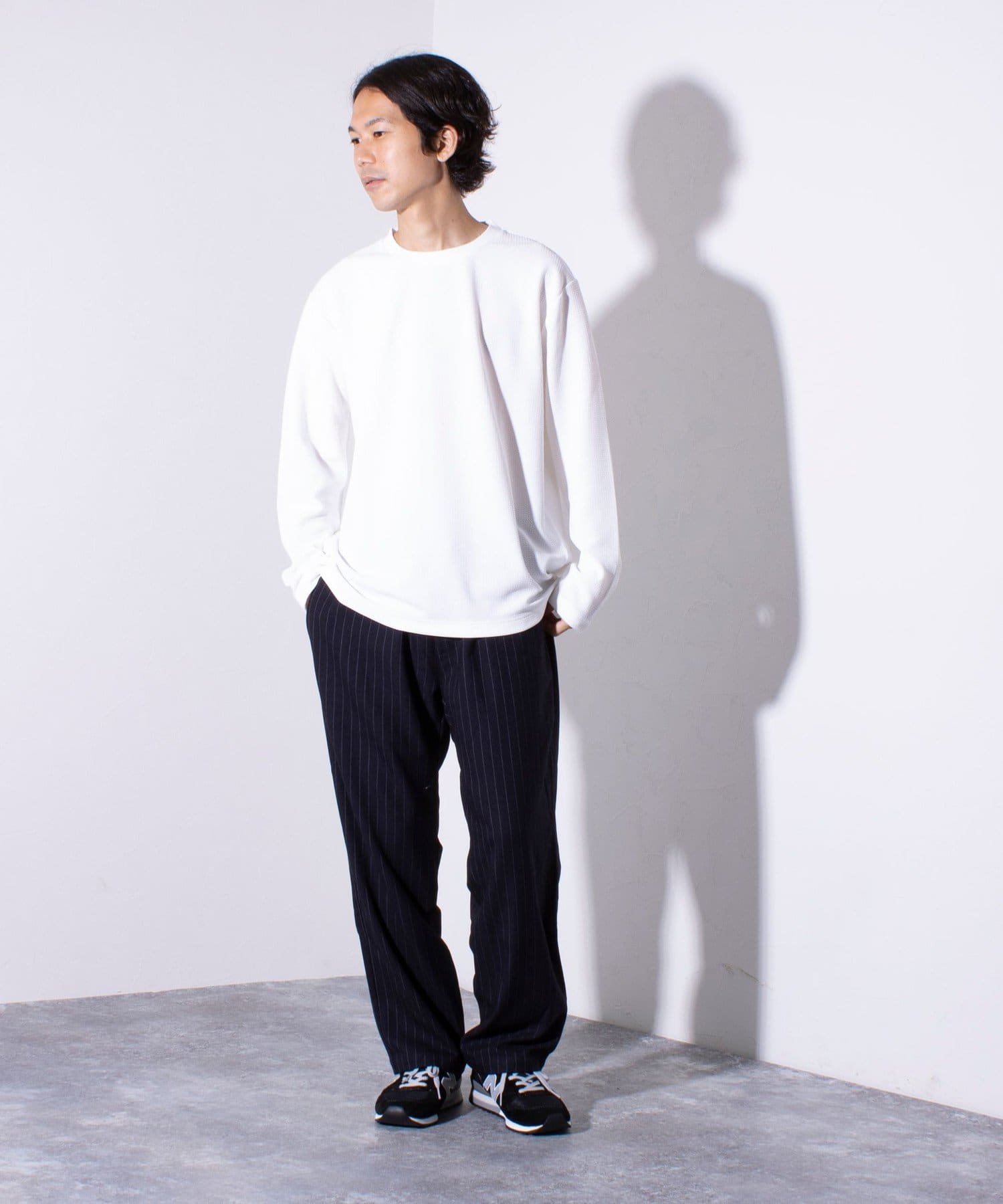 GLOSTER】ふくれジャガード 長袖Tシャツ クルーネック | FREDY