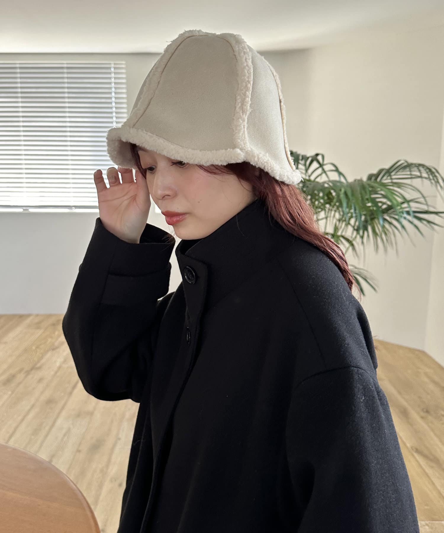 OUTLET(アウトレット) 【Discoat】ムートン風チューリップハット