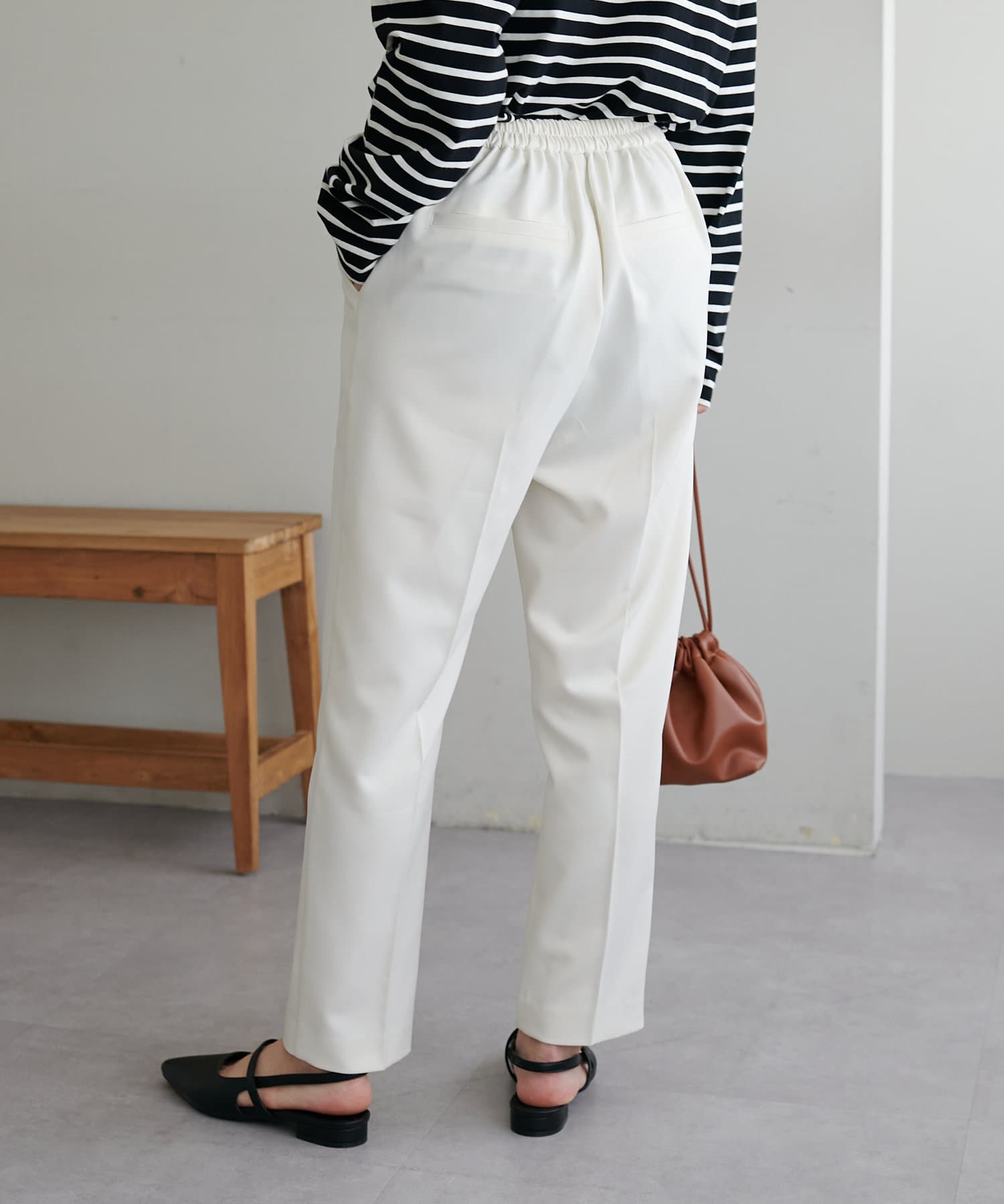OUTLET(アウトレット) 【Discoat】ウールライクテーパードパンツ