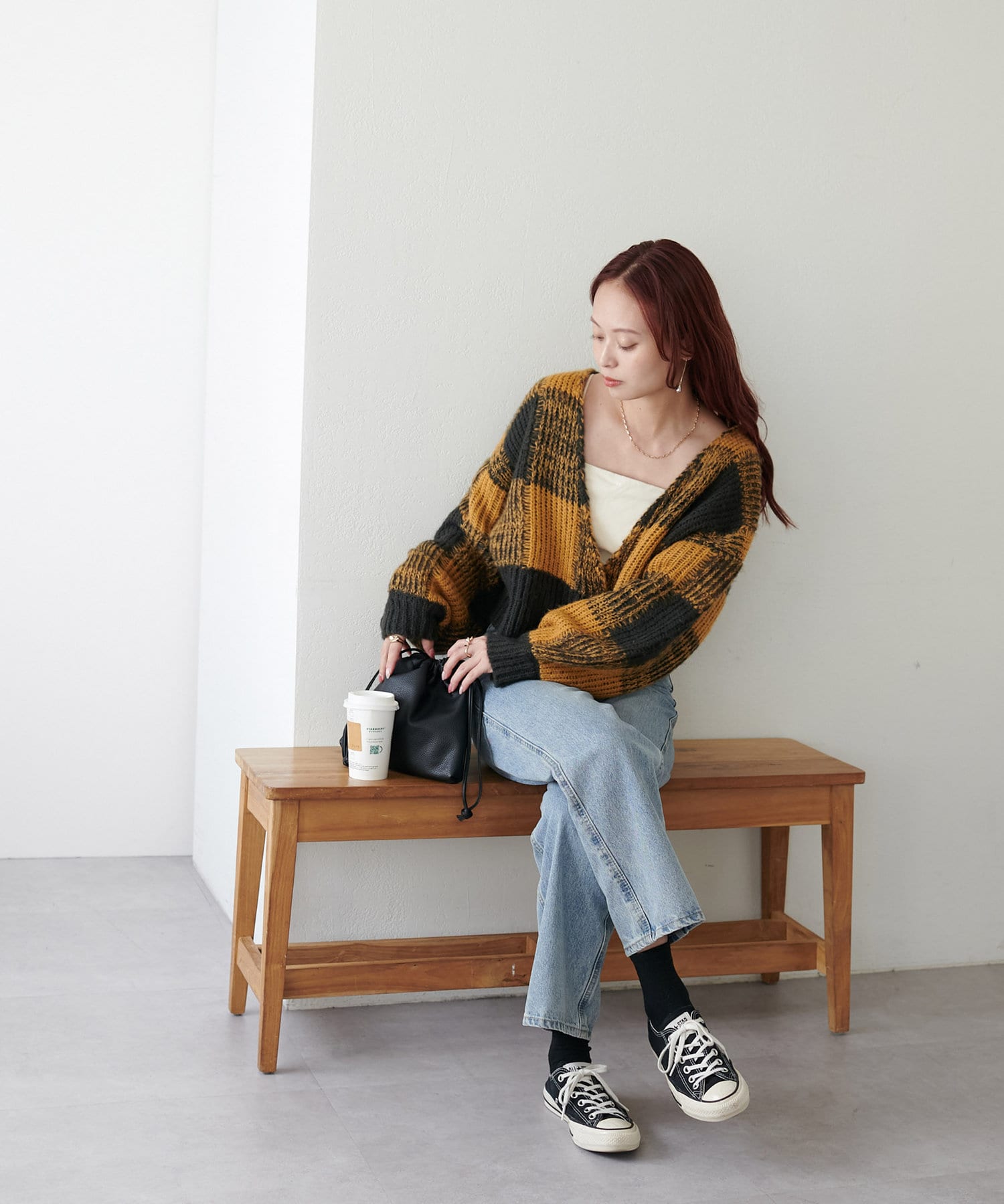 OUTLET(アウトレット) 【Discoat】チェックショート丈カーディガン