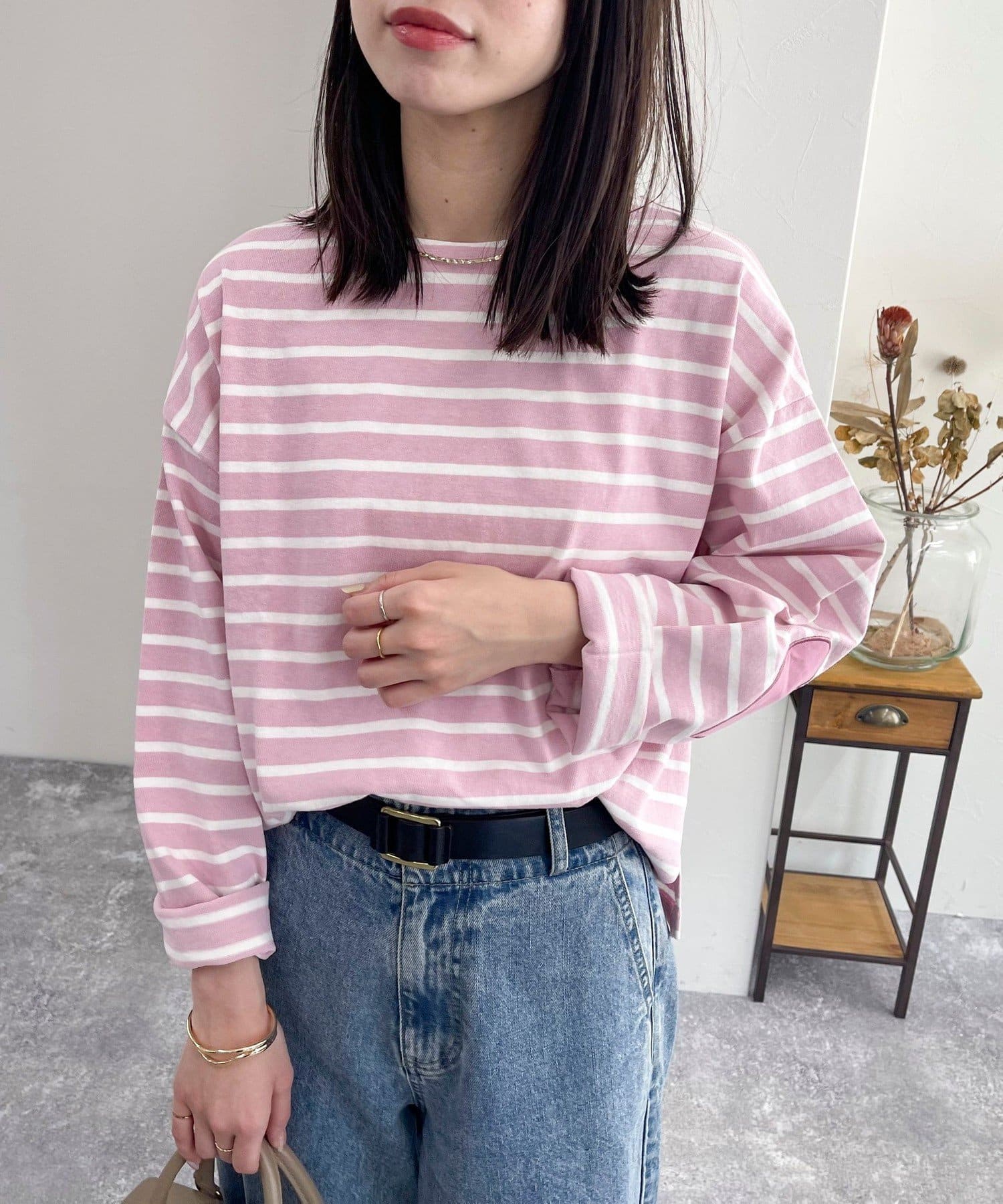 FREDY & GLOSTER(フレディ アンド グロスター) ボーダーハートパッチクロップドロンTシャツ